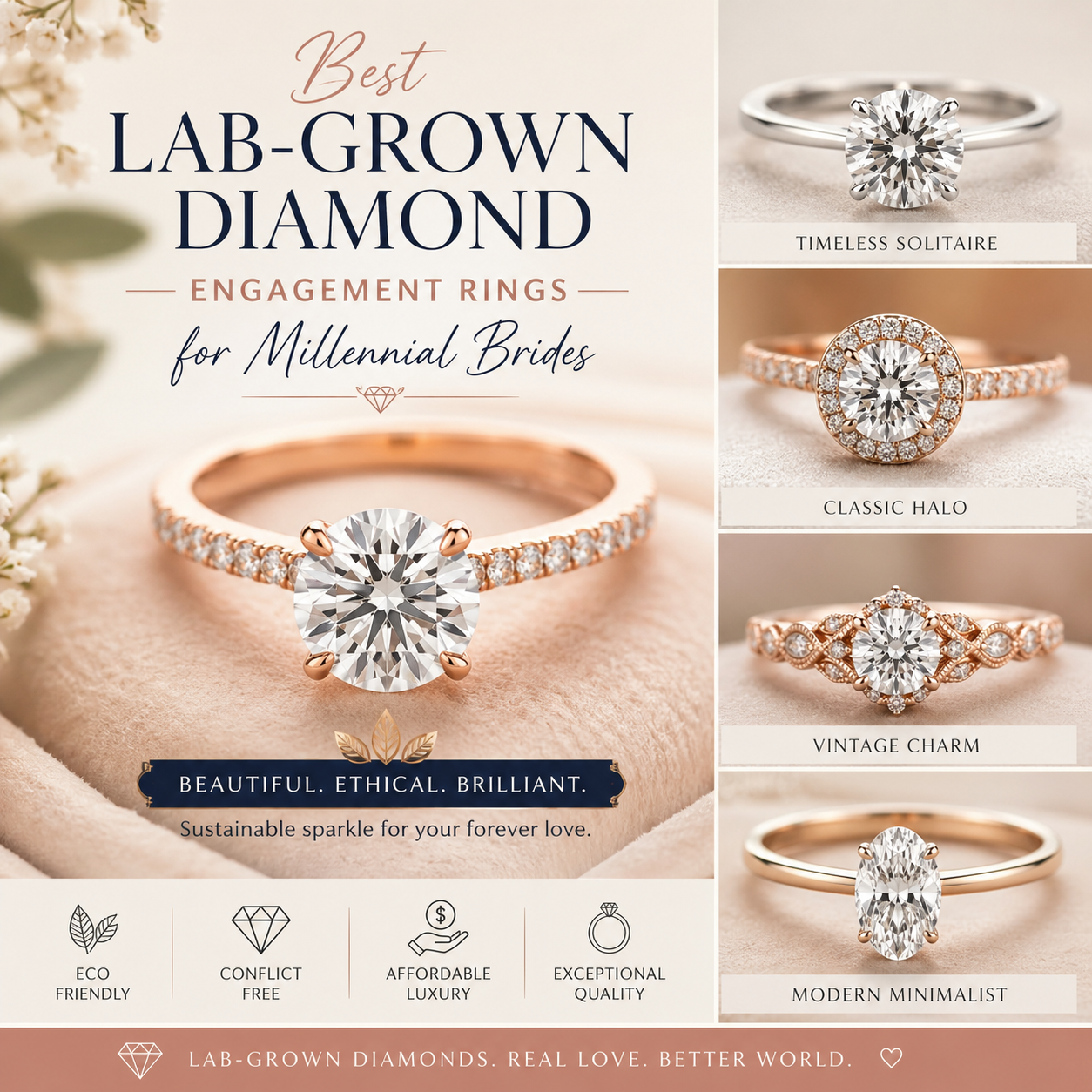Best Lab-Grown Diamond Engagement Rings for Millennial Brides