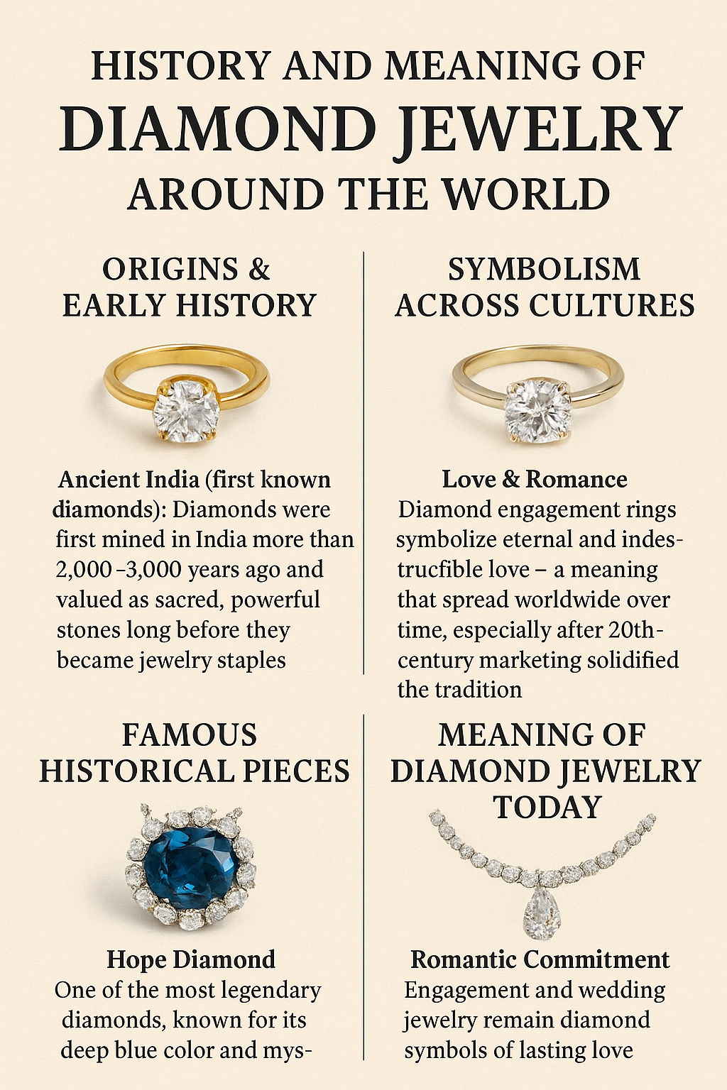 History and Meaning of Diamond Jewelry Around the World