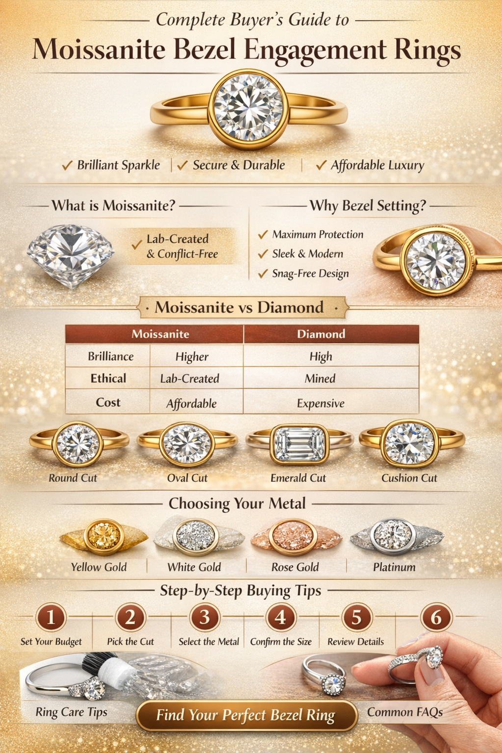 Complete Buyer’s Guide to Moissanite Bezel Engagement Rings