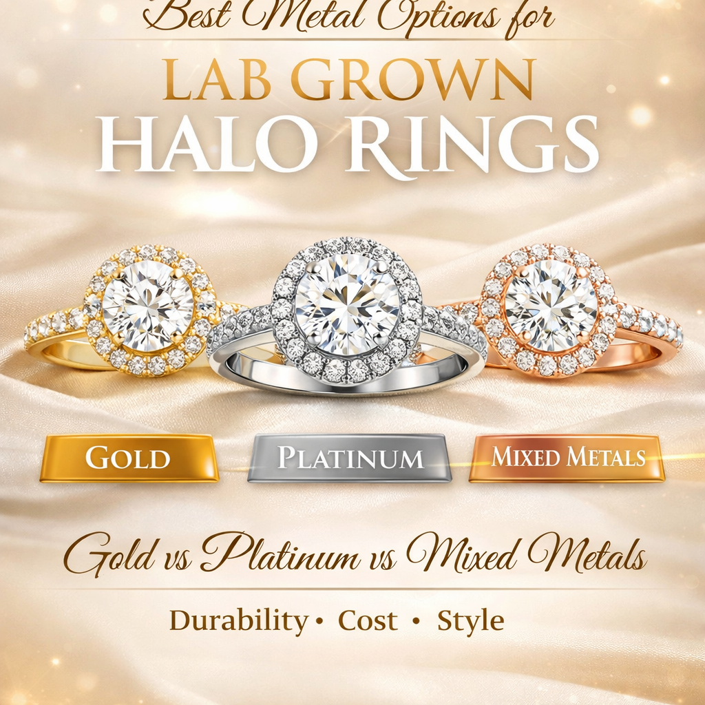 Best Metal Options for Lab Grown Halo Rings: Gold vs Platinum vs Mixed Metals