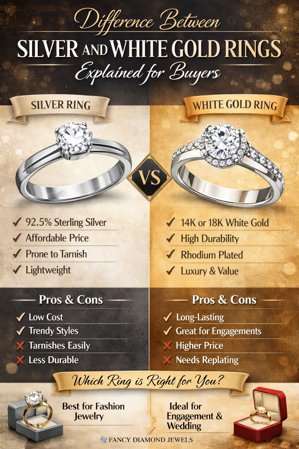 Difference Between Silver and White Gold Rings Explained for Buyers