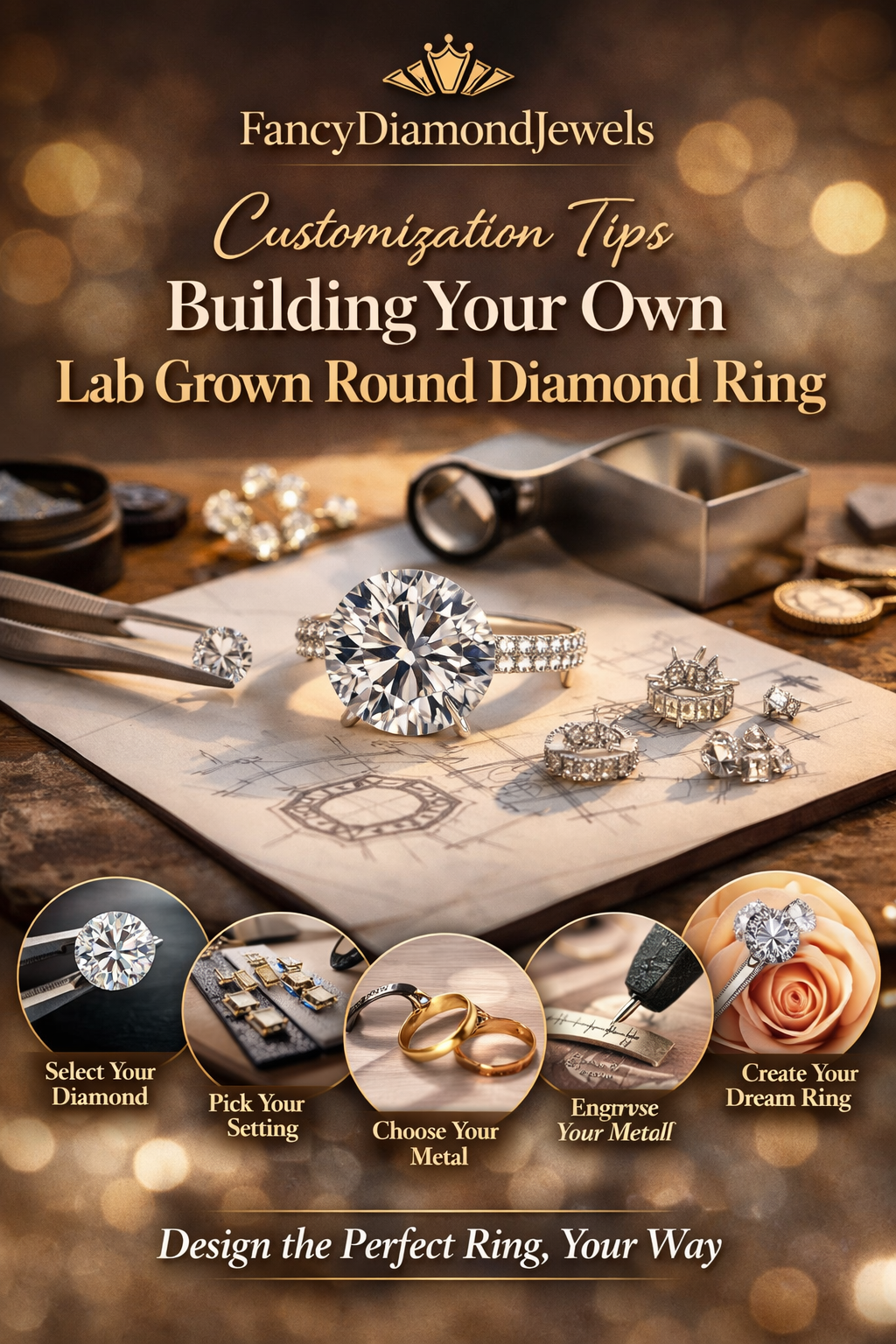 Customization Tips: Building Your Own Lab Grown Round Diamond Ring