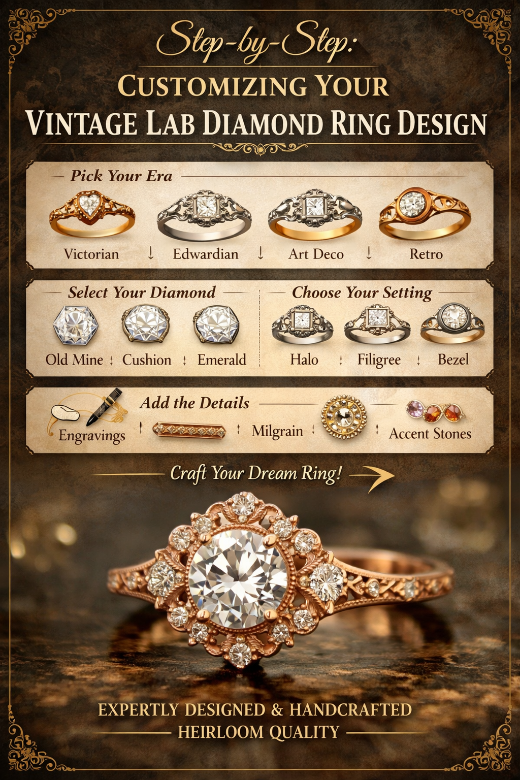 Step-by-Step: Customizing Your Vintage Lab Diamond Ring Design