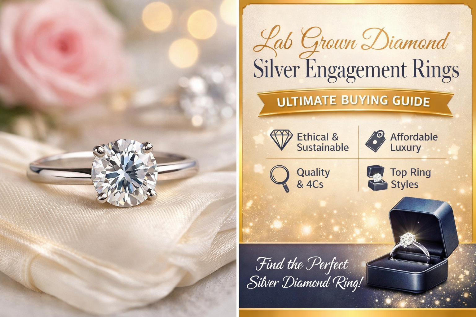 Lab Grown Diamond Silver Engagement Rings – Ultimate Buying Guide