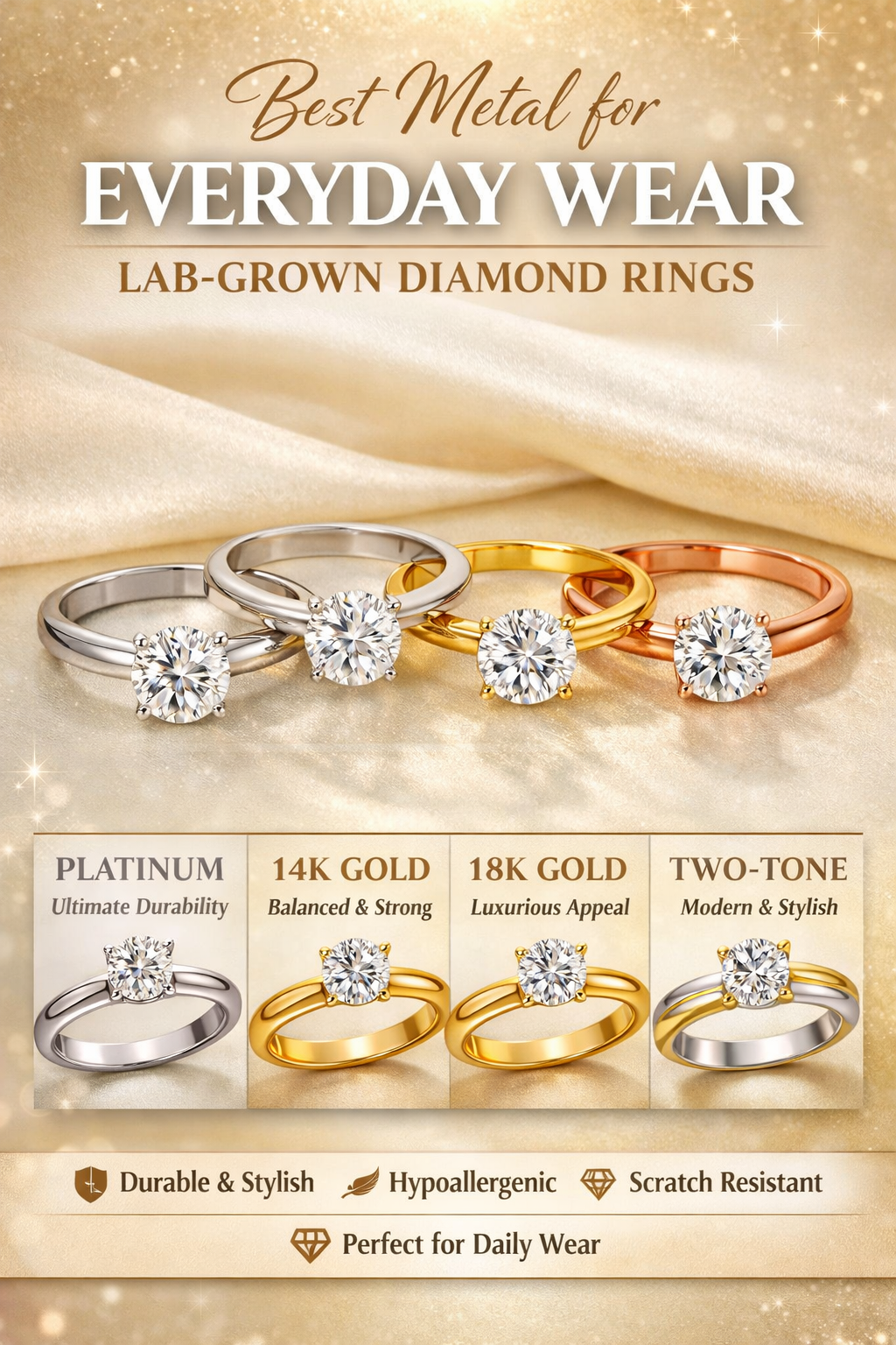 Best Metal for Everyday Wear Lab-Grown Diamond Rings