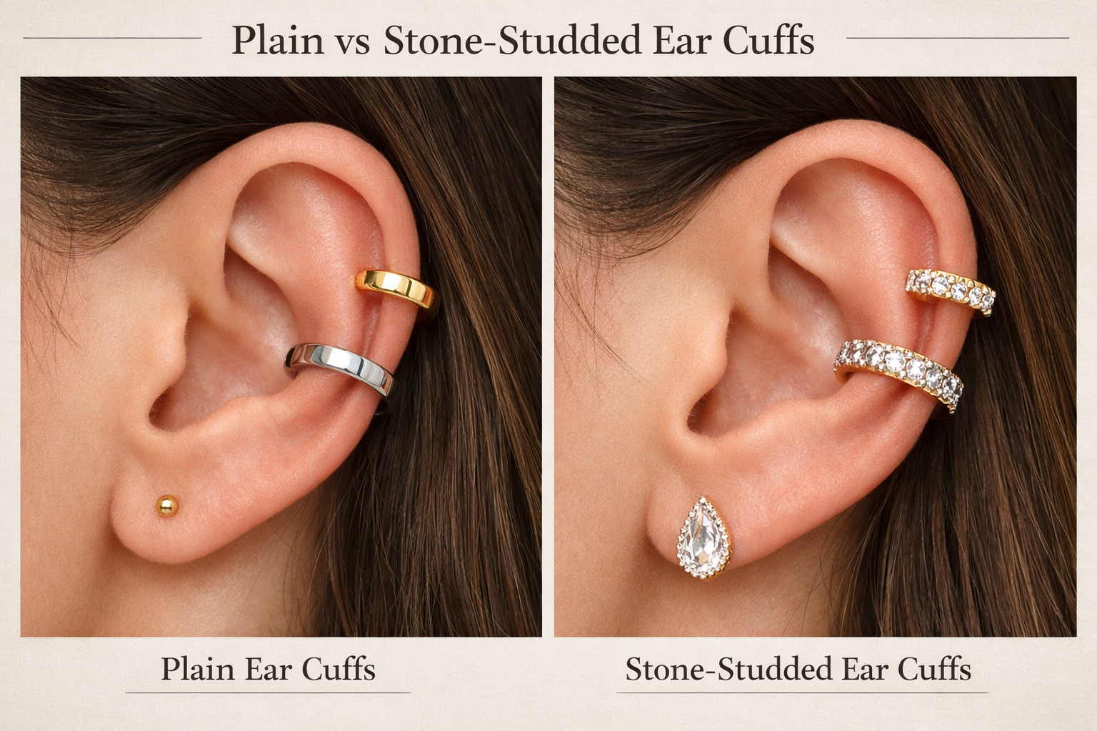 Plain vs Stone-Studded Ear Cuffs: Which Should You Choose?