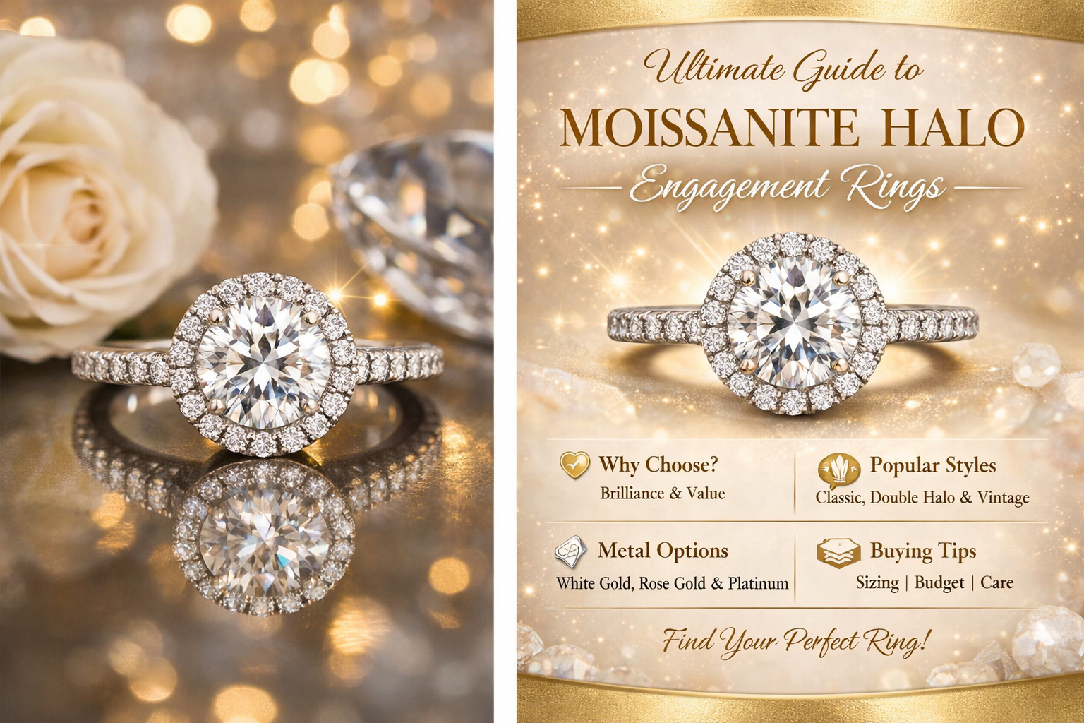 Ultimate Guide to Moissanite Halo Engagement Rings
