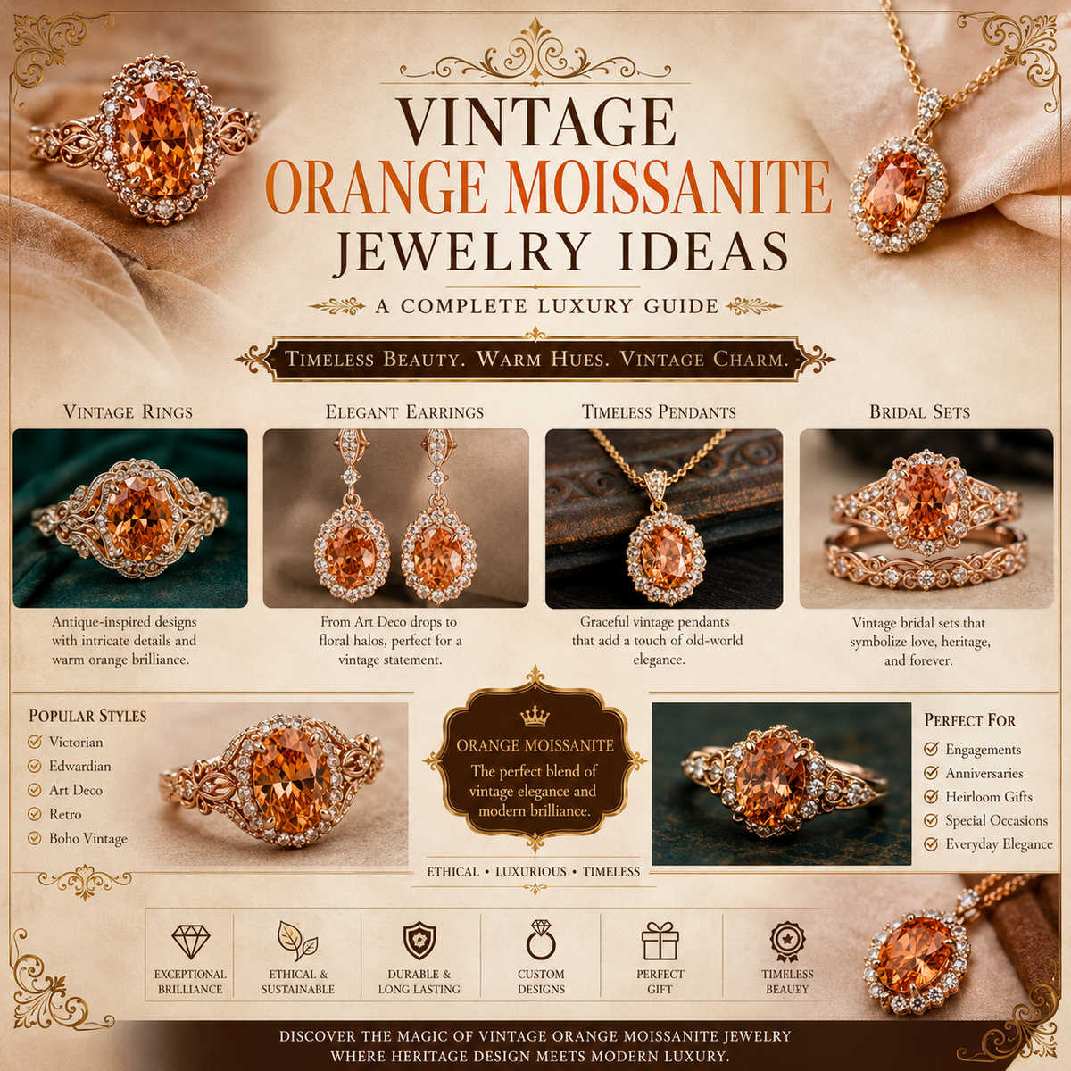Vintage Orange Moissanite Jewelry Ideas: A Complete Luxury Guide