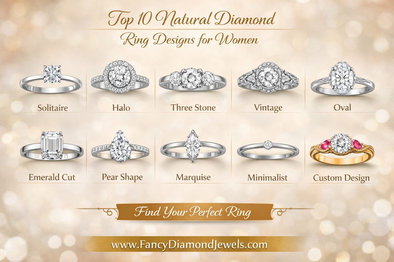 Top 10 Natural Diamond Ring Designs for Women