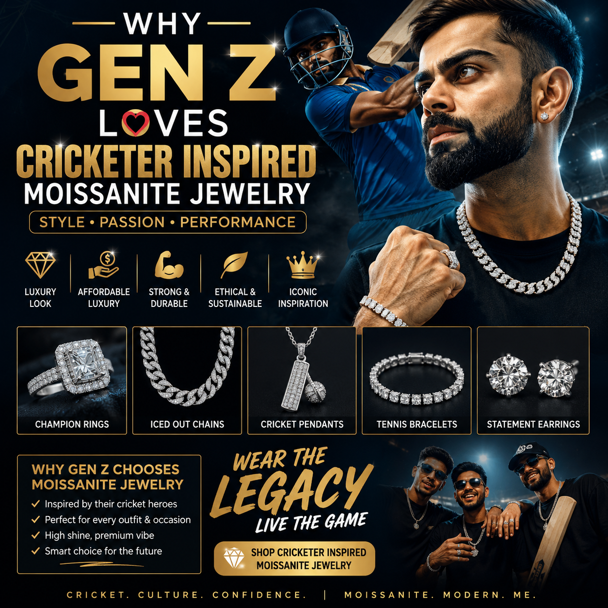 Why Gen Z Loves Cricketer Inspired Moissanite Jewelry