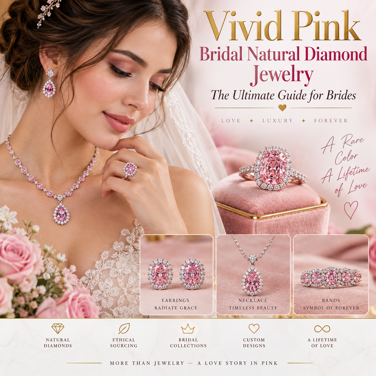 Vivid Pink Bridal Natural Diamond Jewelry: The Ultimate Guide for Brides
