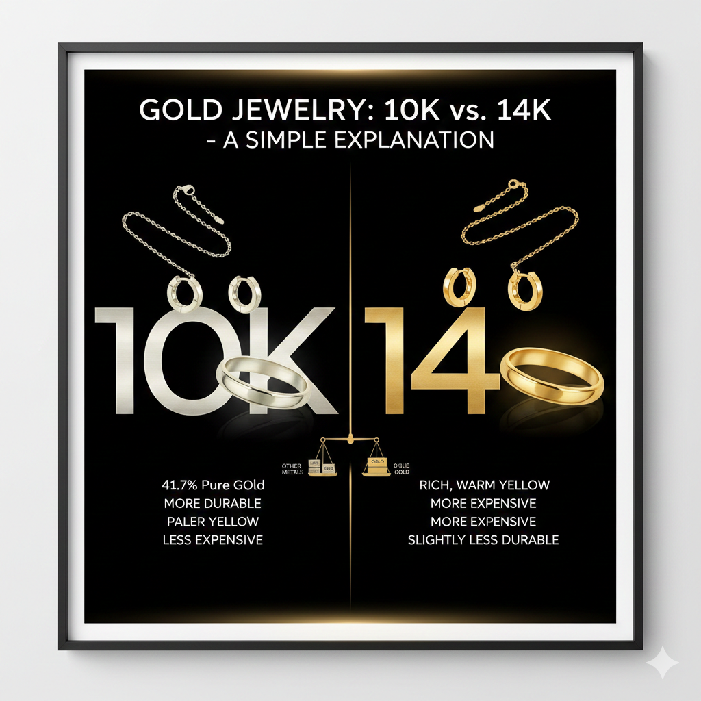 What Is the Difference Between 10K and 14K Gold Jewelry? (Simple Explanation)