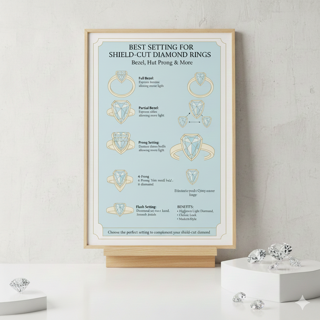 Best Settings for Shield-Cut Diamond Rings: Bezel, Halo, Prong & More