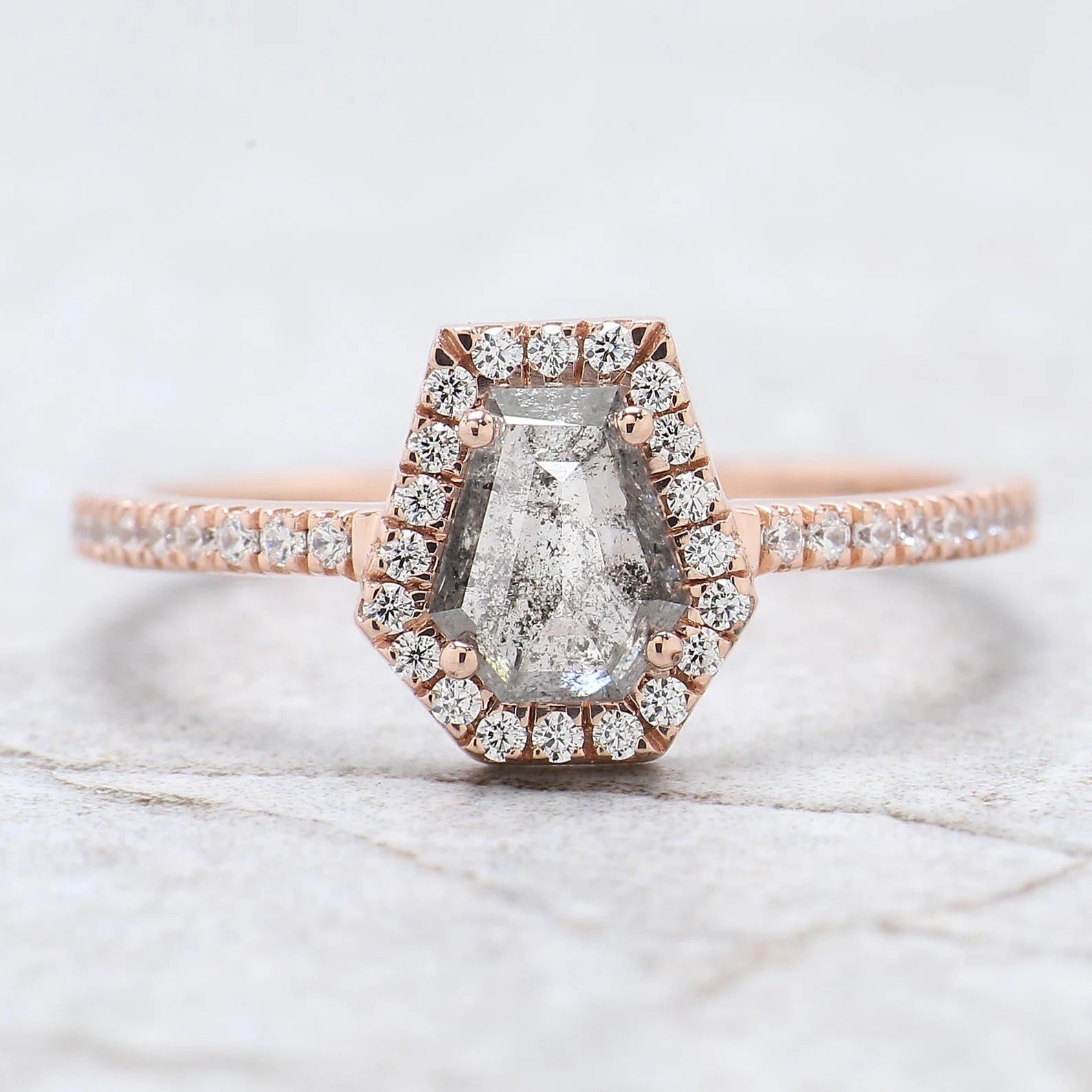 Coffin Cut Diamond with Halo Setting: A Bold Symbol of Eternal Love