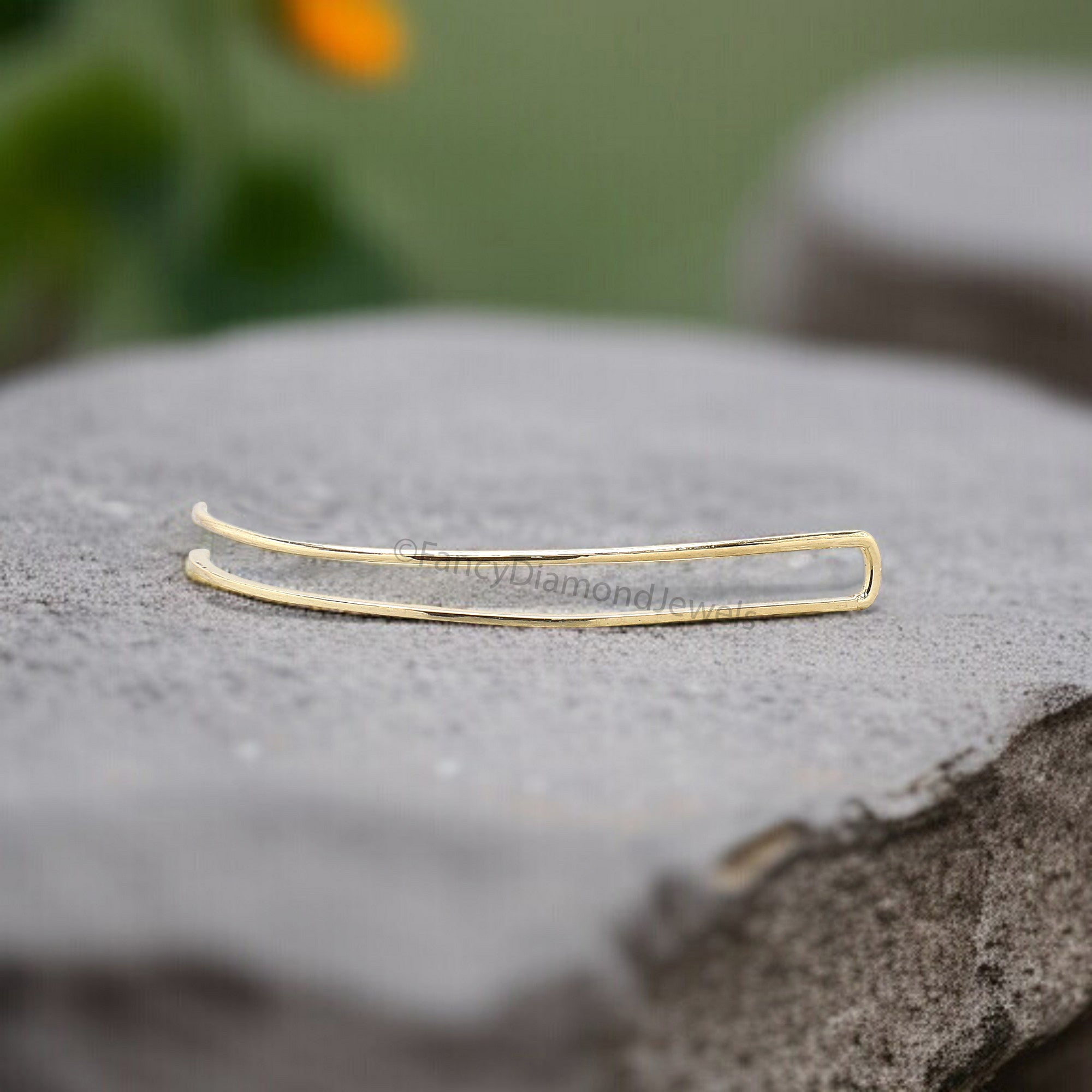 50 mm Dainty Long Ear Climbers Ear Crawler Bar Ear Climber Silver Sweep Ear Pins Yellow Gold Hammered Ear Climber Earrings Gold Cuff FD323