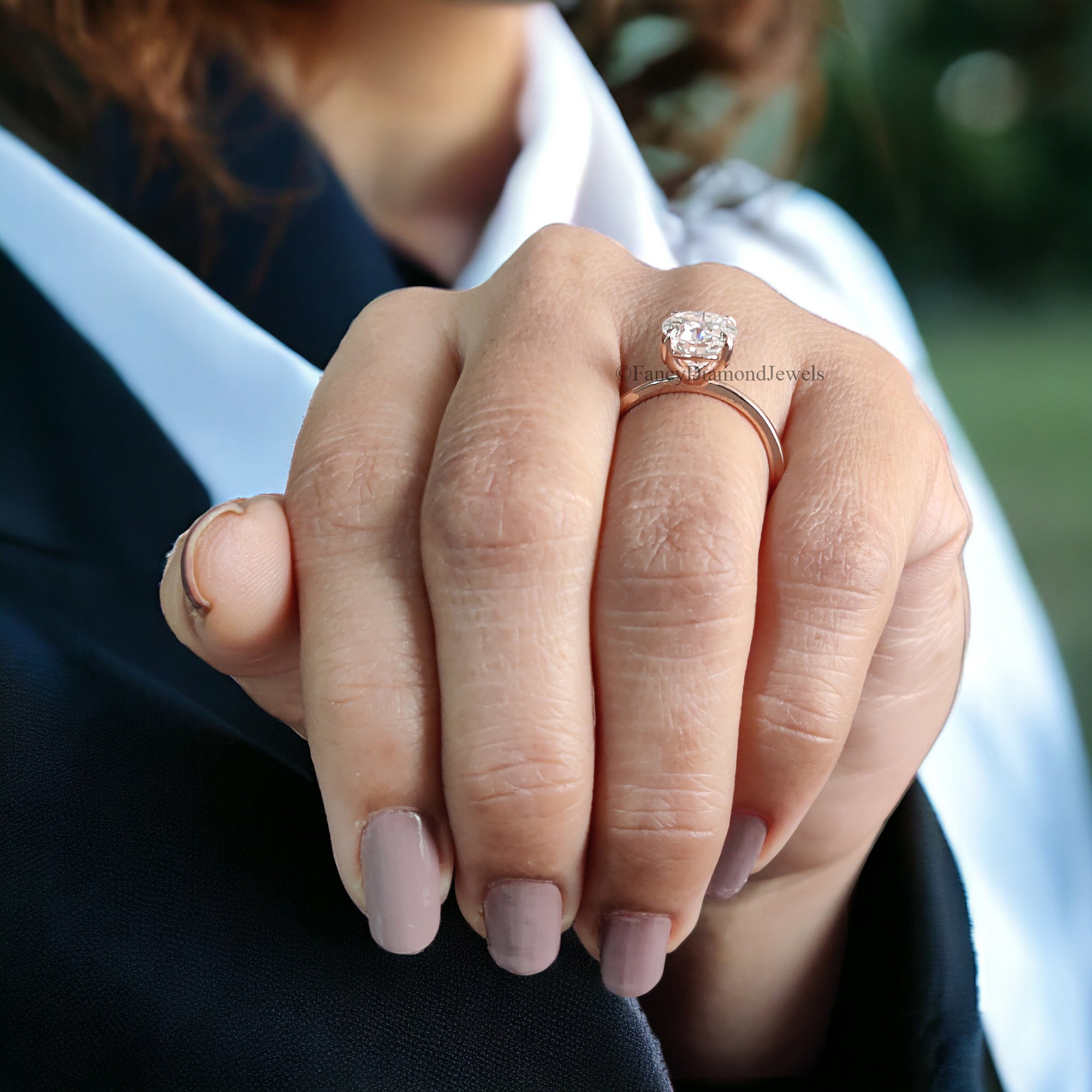 Beautiful Oval Shape Moissanite Ring Rose Gold 10k/14k/18k 2.00 CT Oval Cut Ring Oval Wedding Engagement Ring Oval Colorless Ring FD16
