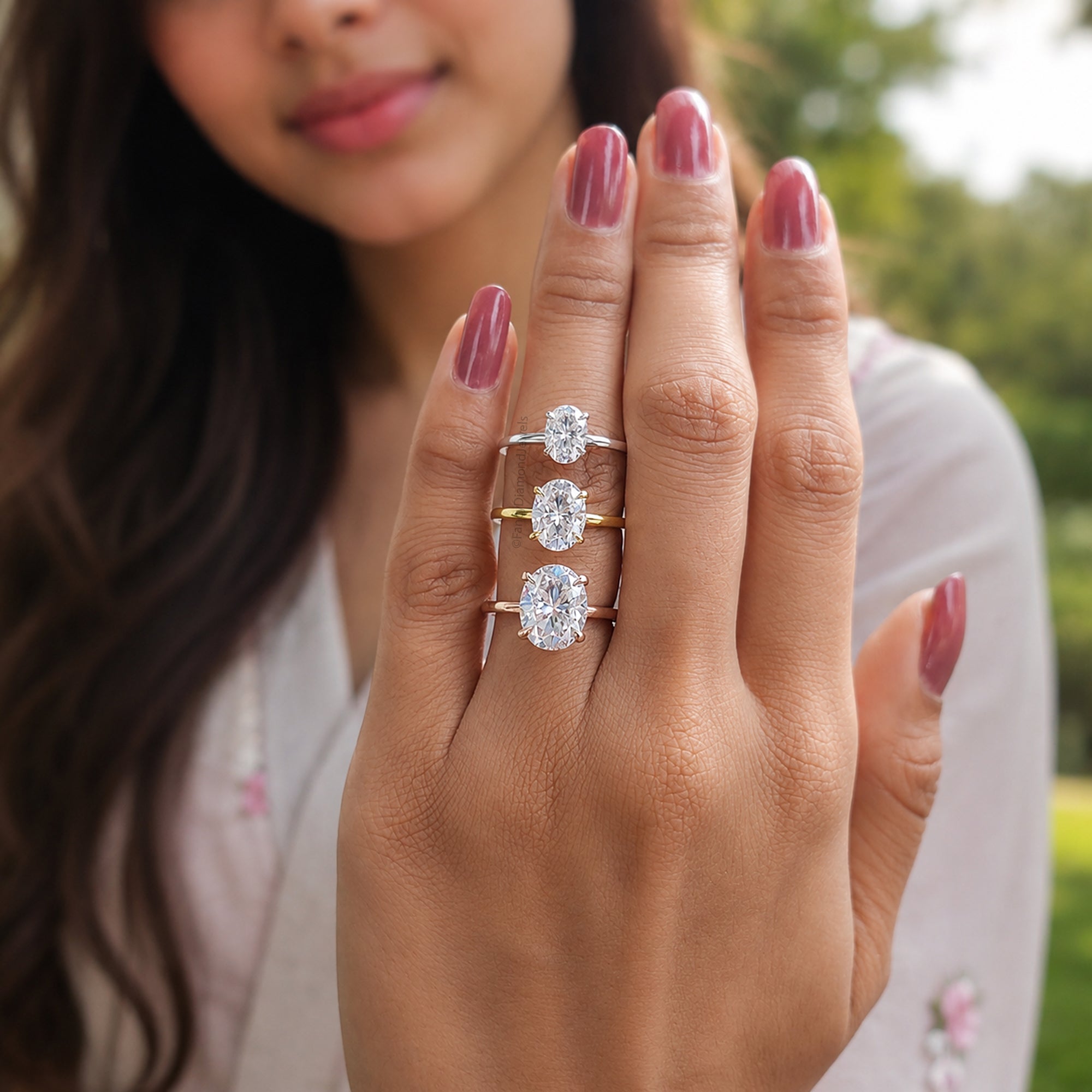 Oval Moissanite Engagement Ring for Women, Solitaire Wedding Ring, Anniversary Gift for Her, Proposal Ring, Minimalist Bridal Jewelry FD06