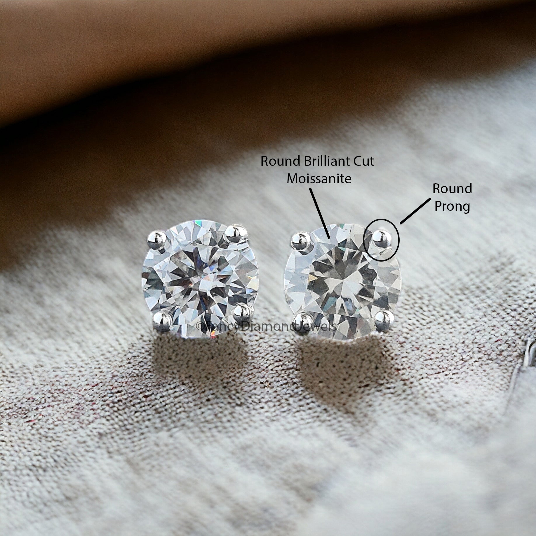 7 MM Round Brilliant Cut Earrings Colorless Moissanite Stud Earrings Screw Back Earrings Wedding Earrings Round Studs Earrings for Her FD26