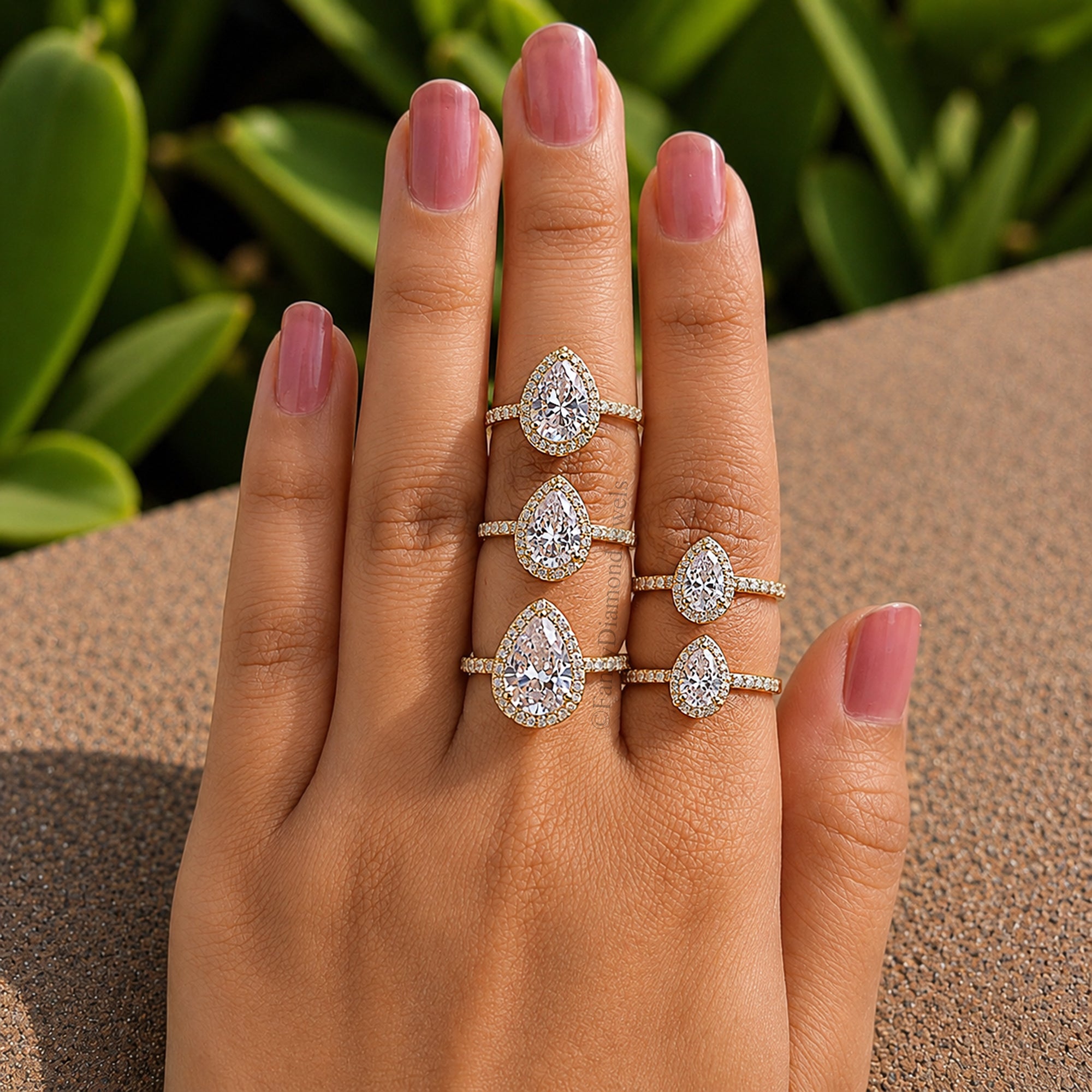 Pear Cut Diamond engagement ring 12mm 10mm 9mm 8mm 7mm stone ring Silver ring Promise ring Simulant ring Solitaire ring Gift for her FD285