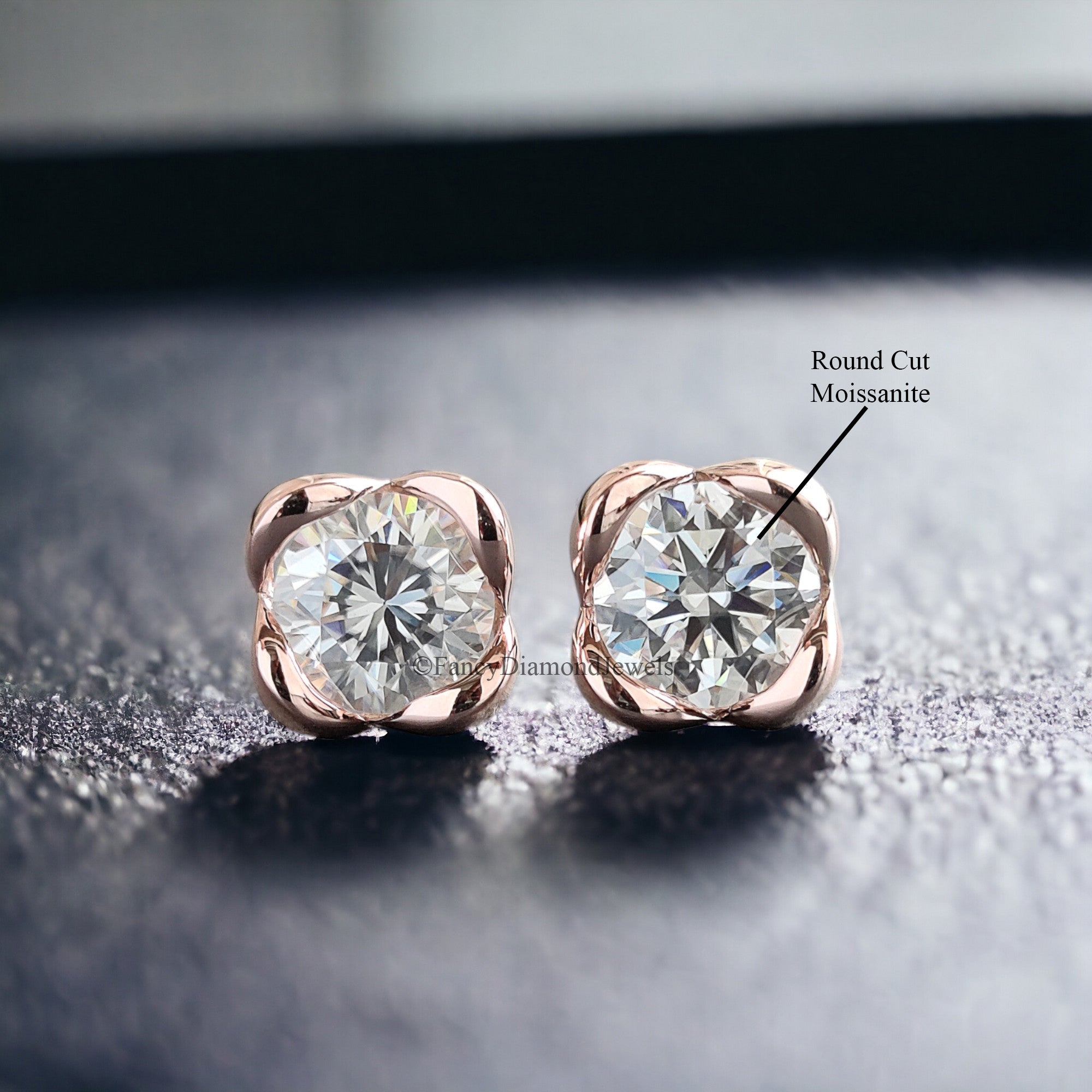 Round Brilliant Cut Earrings Colorless Moissanite Stud Earrings Screw Back Earrings Wedding Earrings Round Studs Earrings for Her FD144