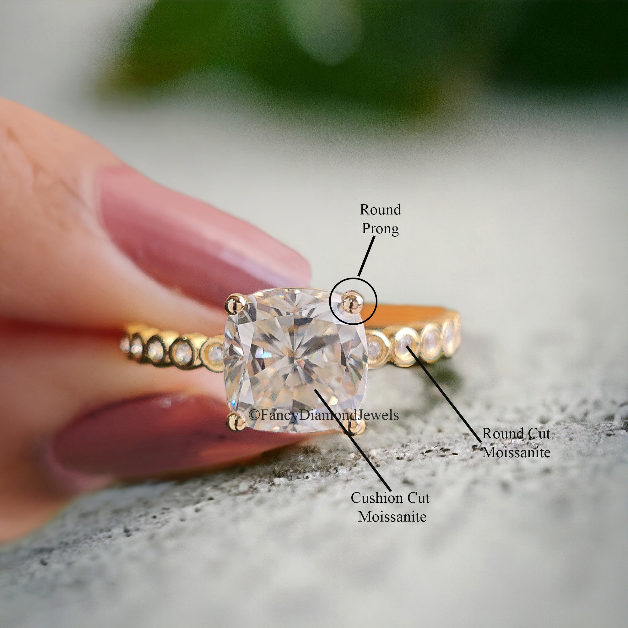 Cushion Moissanite Engagement Ring 1.60 CT Cushion Cut Moissanite Ring Round Prong Ring For Women Promise Ring Gift For Her Ring FD86