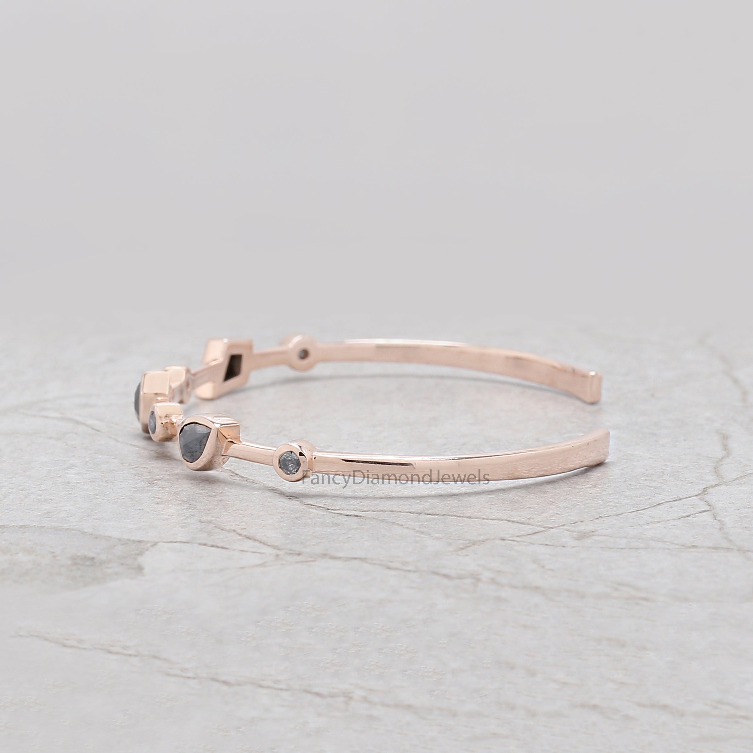 Mix Shape Black Color Diamond Bracelet, Mix Shape Diamond Anniversary Gift Bracelet, Gold Bracelet, Hexagon Diamond Bracelet KDN2284