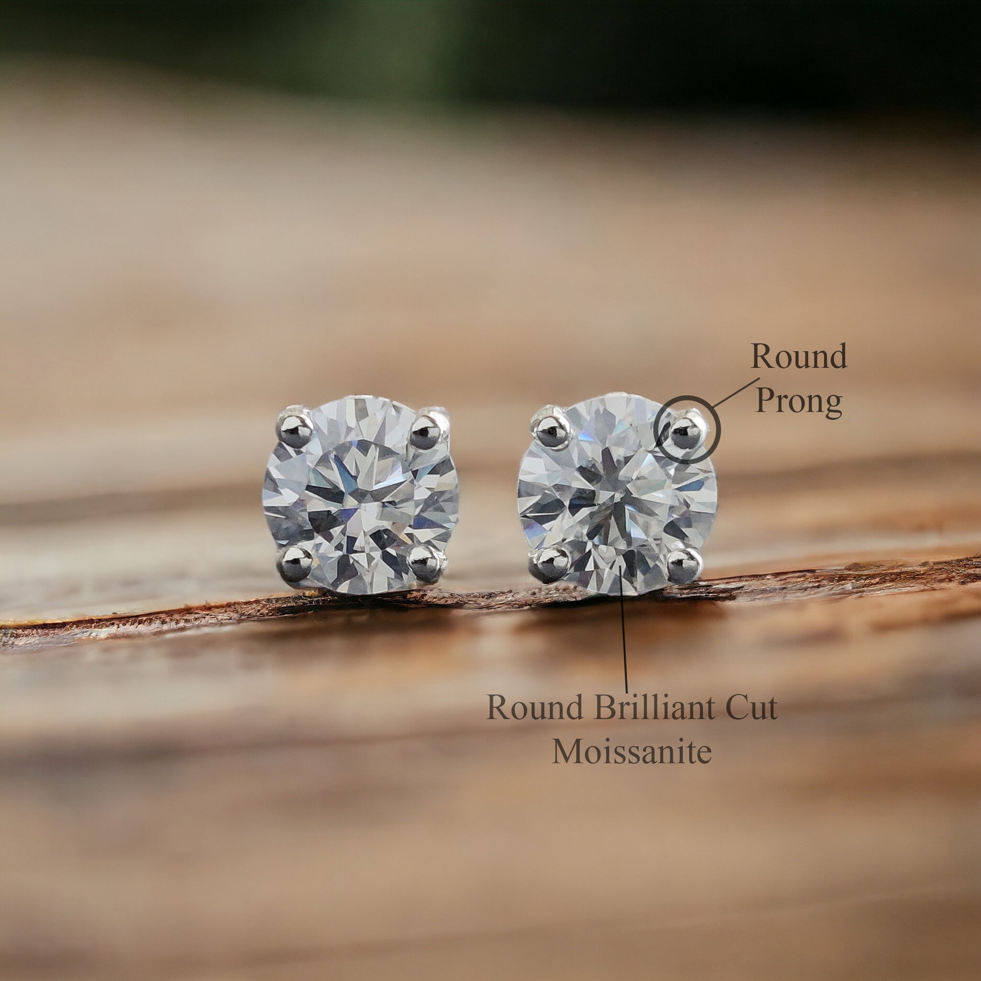 4 MM Round Brilliant Cut Earrings Colorless Moissanite Stud Earrings Screw Back Earrings Wedding Earrings Round Studs Earrings for Her FD18