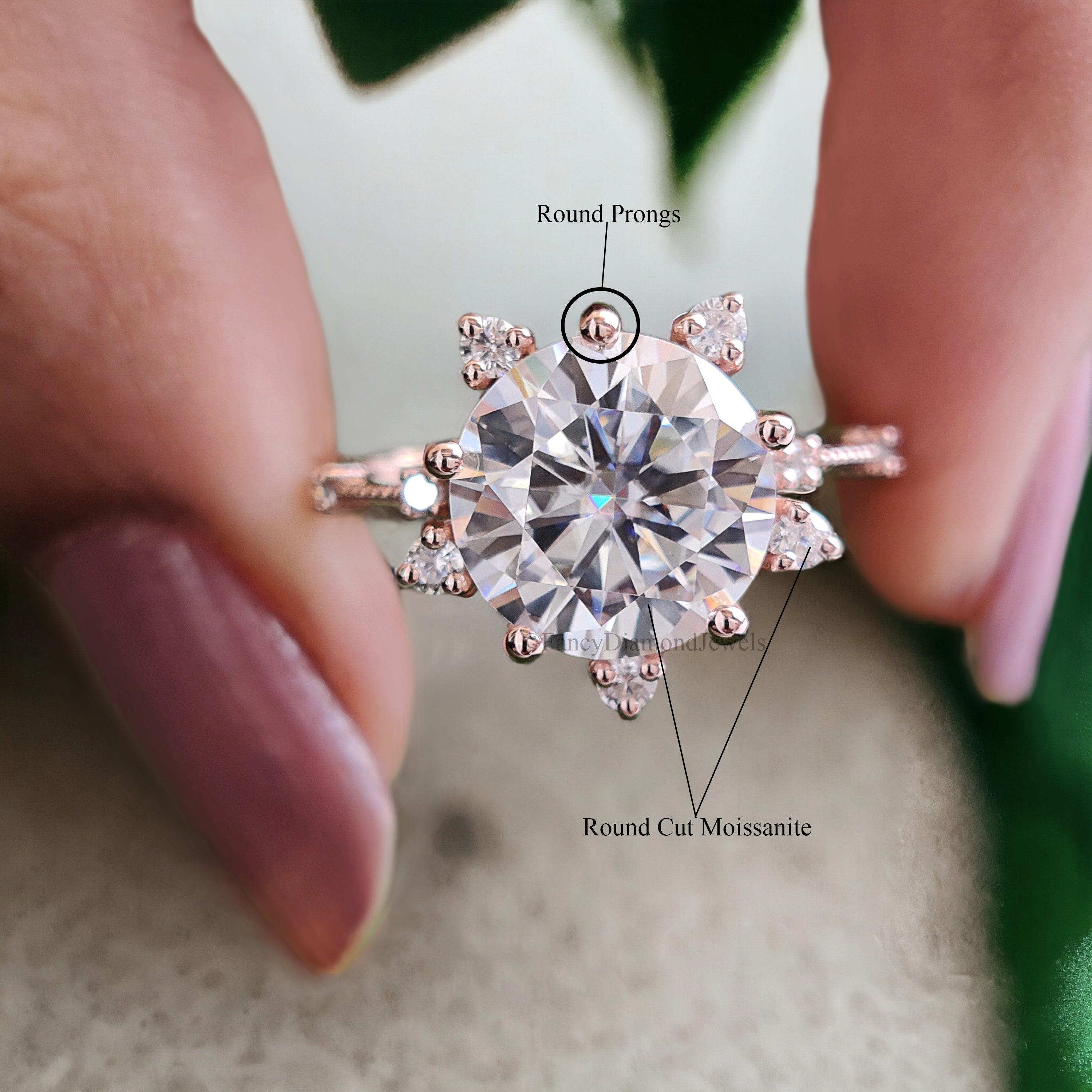 2.40 CT Brilliant Round Cut Moissanite Ring Handmade Sterling Silver Band Ring Promise Ring Engagement Ring Wedding Ring Gift for Her FD126