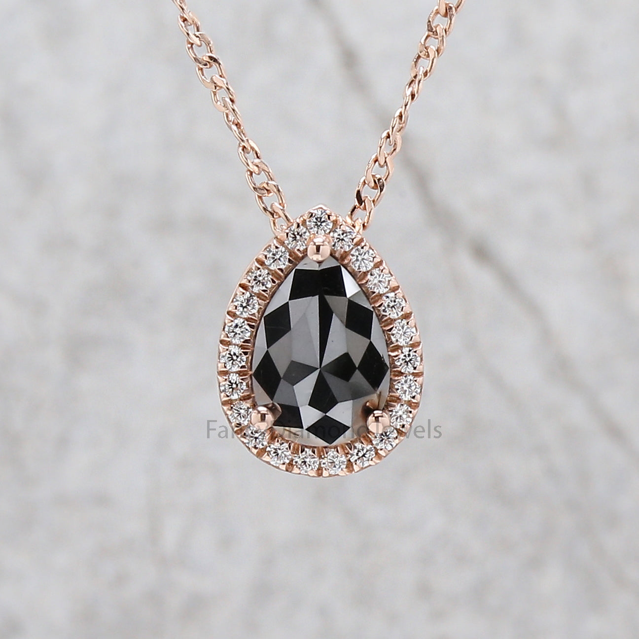Pear Black Diamond Pendant, Unique Diamond Pendant, Black Diamond Pendant, Pear Pendant , Black Pear Pendant, Dangling Diamond Pendant KDN523