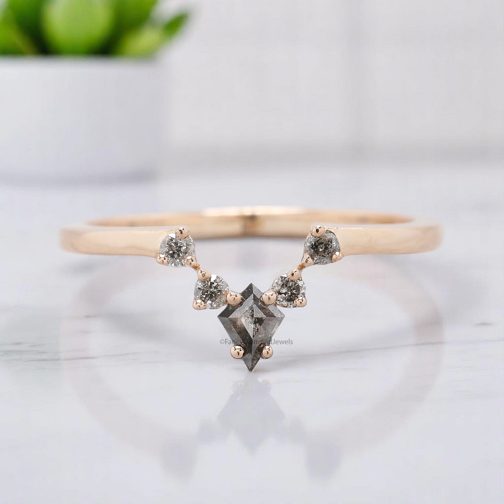 Salt And Pepper Diamond Wedding Band 0.22 TW Diamond Band Silver/10K/14K/18K Gold Half Eternity Band anniversary Ring Gift For Her KD316