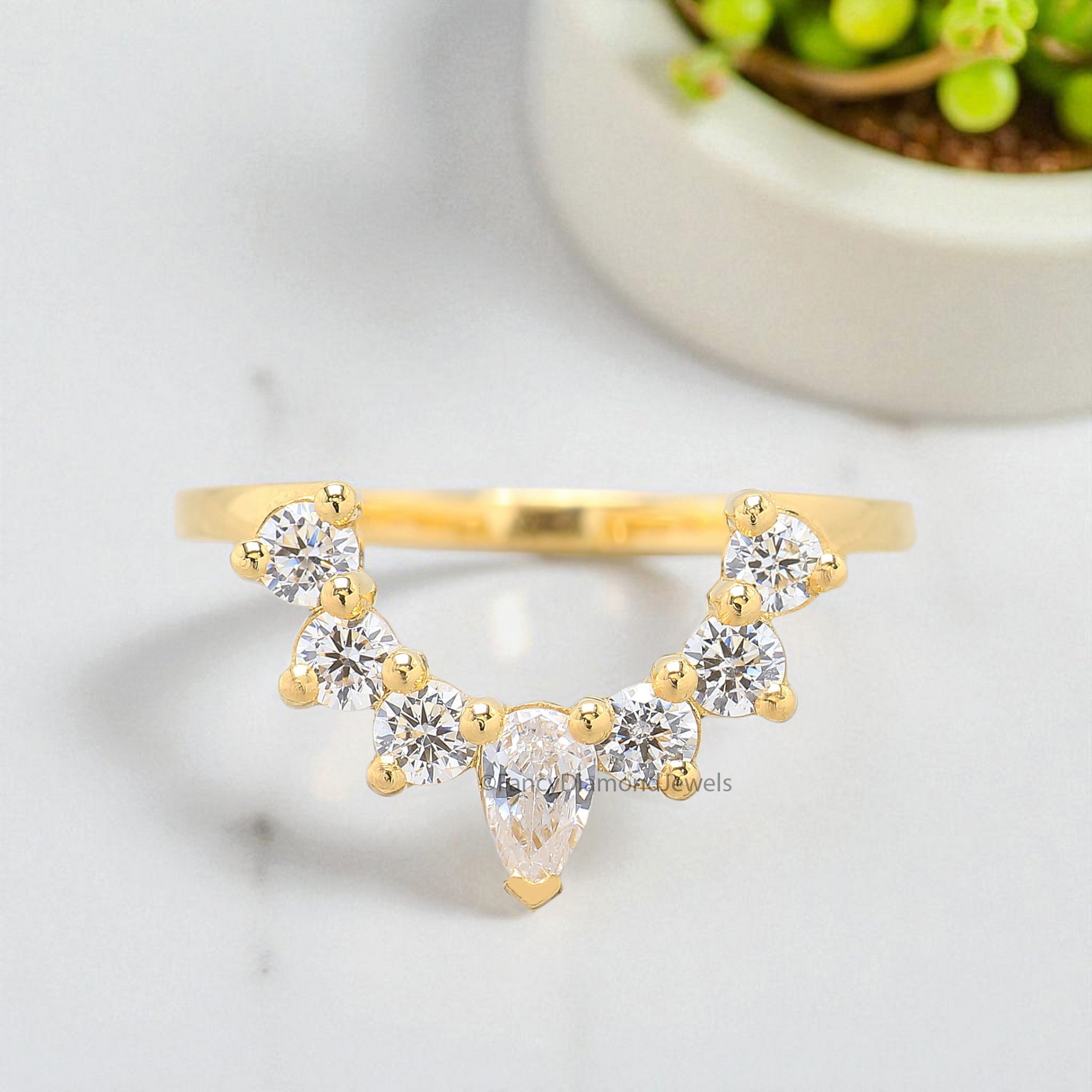 Natural White Diamond Curved Wedding Band 0.62 TW Silver/10K/14K/18K Gold Band Minimalist stacking dainty matching Band Gift For Her FD388