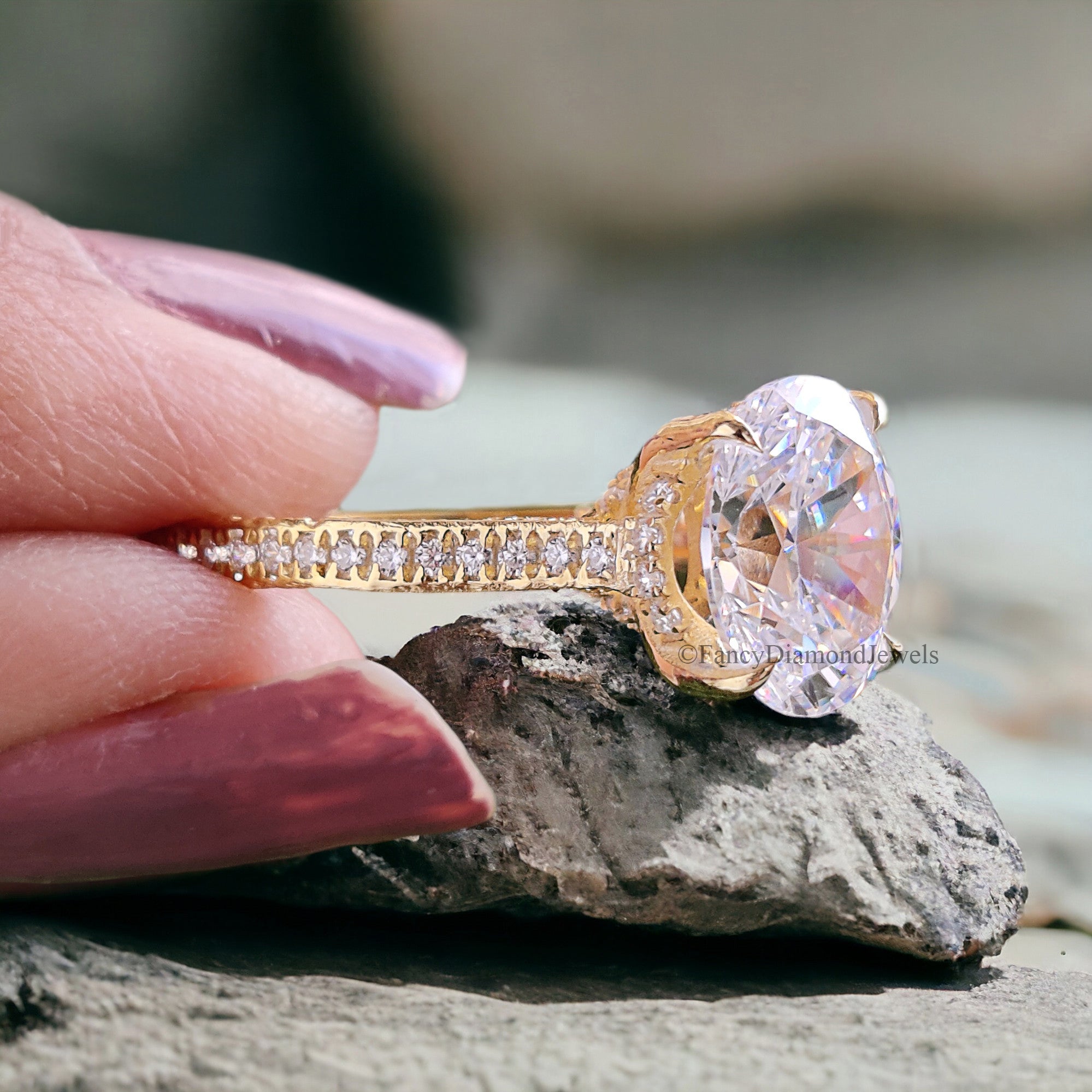 3.30 CT Oval Cut Moissanite Engagement Ring Colorless Oval Moissanite Wedding Ring Anniversary Gift Ring for Women Hidden Halo Ring FD278