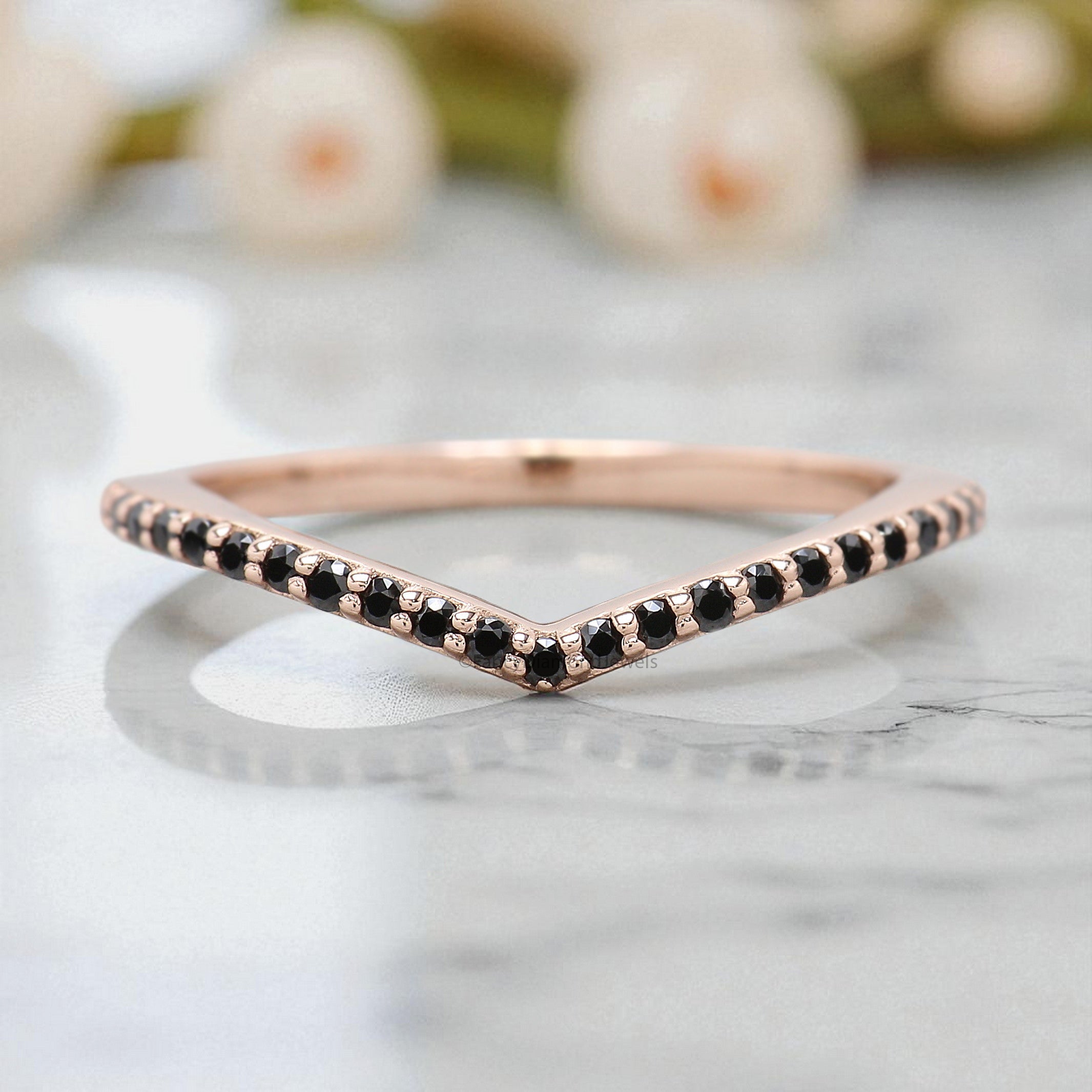 0.20 CT Natural Black Color Diamond Wedding Band Silver/10K/14K/18K Half Eternity Minimalist stacking dainty matching anniversary Ring KD831