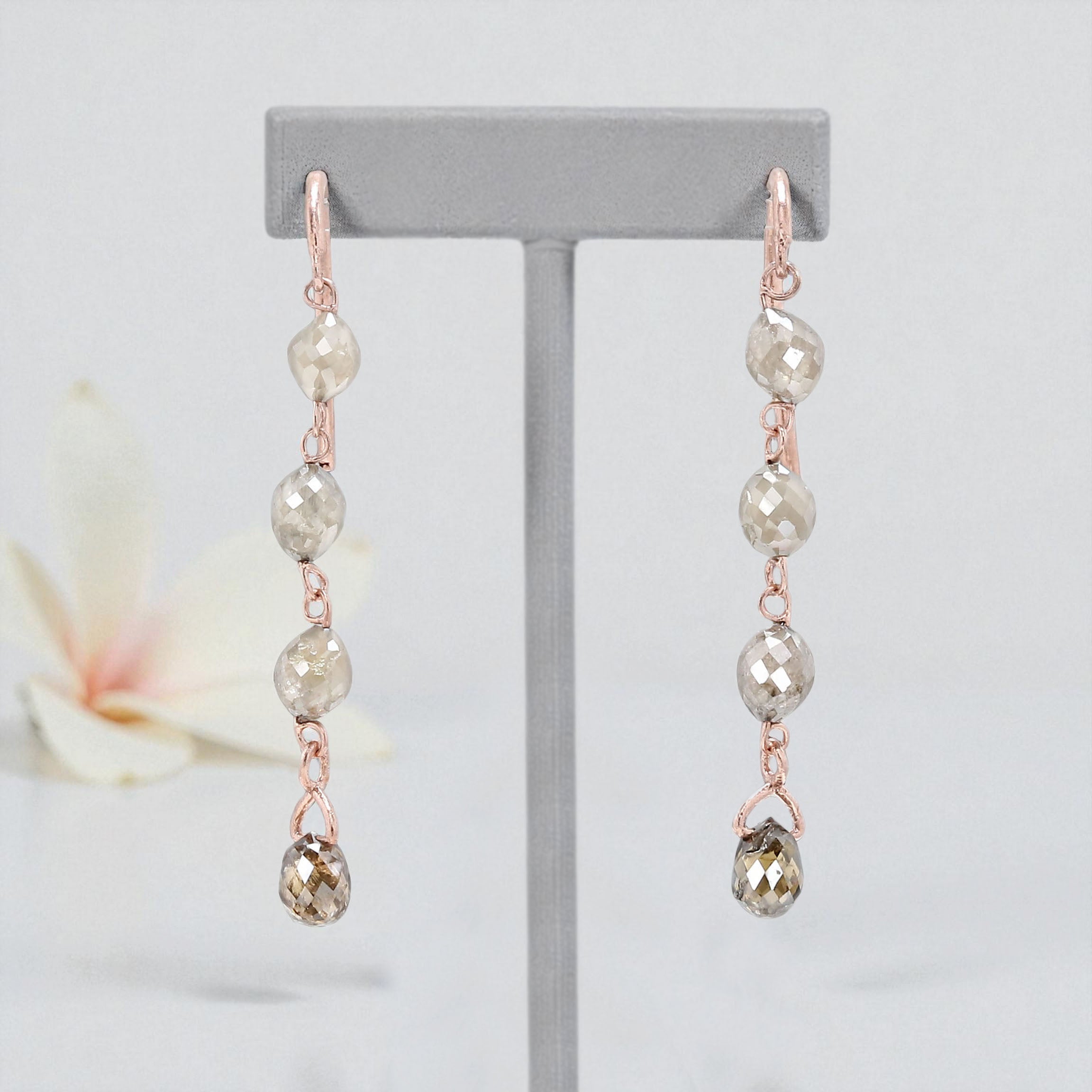 Bead Drop Earrings | Diamond Dangles Earring | Diamond Drop Earrings | Western Boho Beaded Earrings | Brown Drop Earrings | KDN869-KDN1786