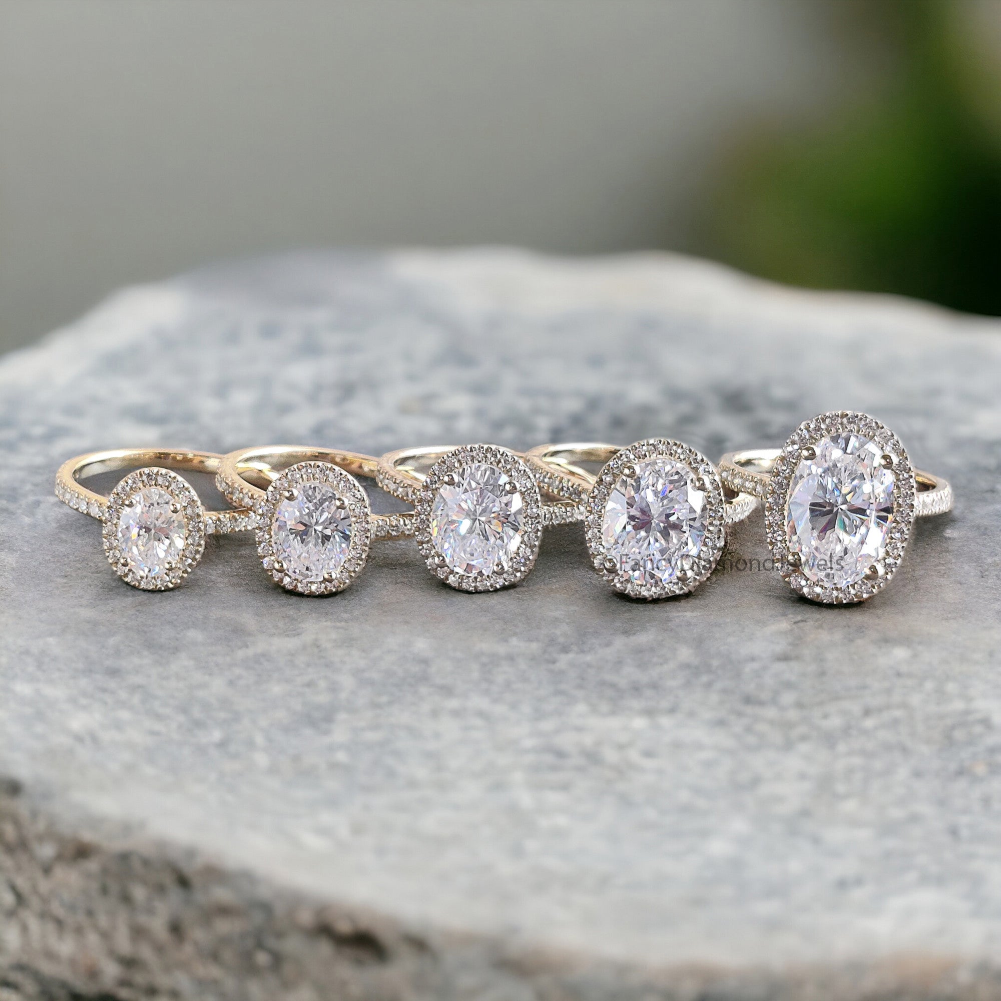 Oval Cut Diamond engagement ring 12mm 10mm 9mm 8mm 7mm stone ring Silver ring Promise ring Simulant ring Halo ring Gift for her FD317