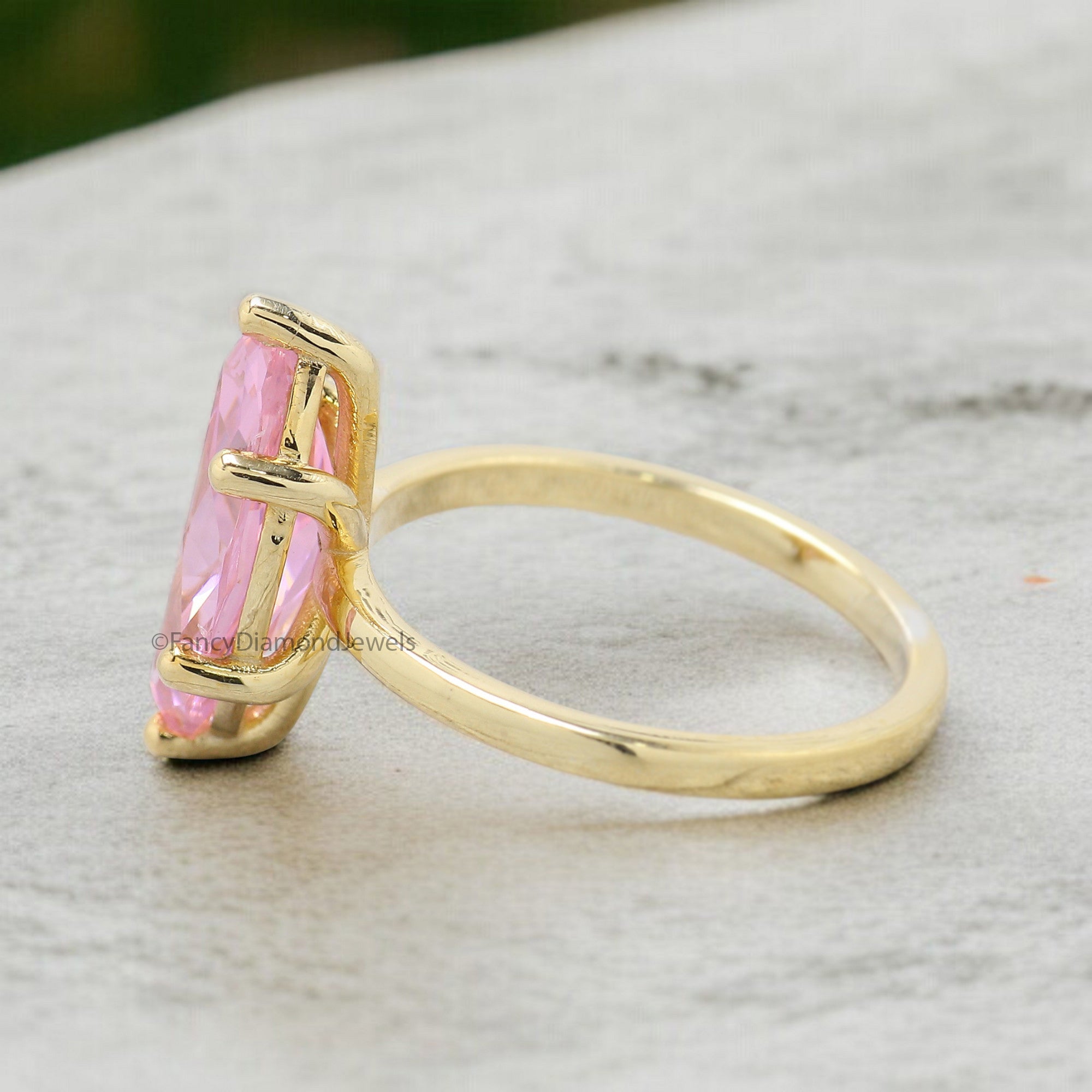 Marquise Pink Tourmaline engagement ring 8mm 9mm 10mm 12mm 14mm stone ring Simulant Marquise Solitaire ring Silver ring Gift for her FD339