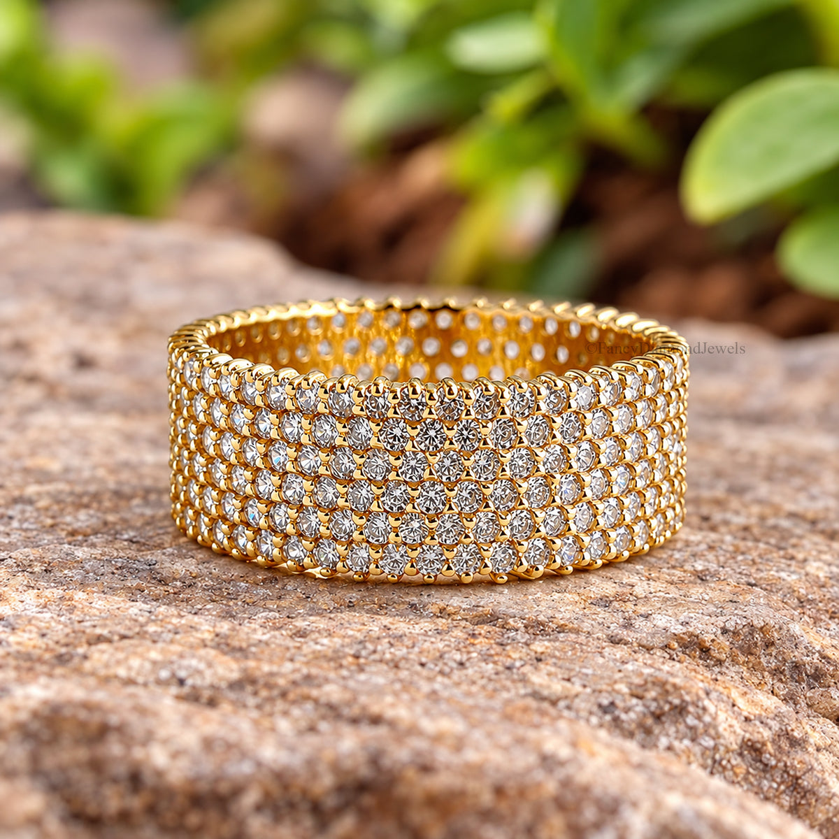 Dainty Solid Gold Round Moissanite Stacking Band, 10K Gold Stackable Promise Band, Minimalist Statement Band, Anniversary Gift for Her FD613