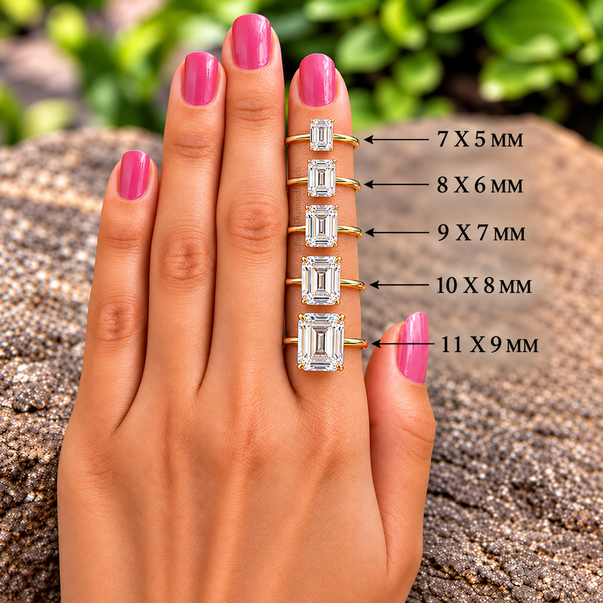 Emerald Cut Engagement Ring CZ Solitaire 925 Silver Diamond Simulant Travel Promise Moissanite Style Wedding Bridal Anniversary Gift FD199