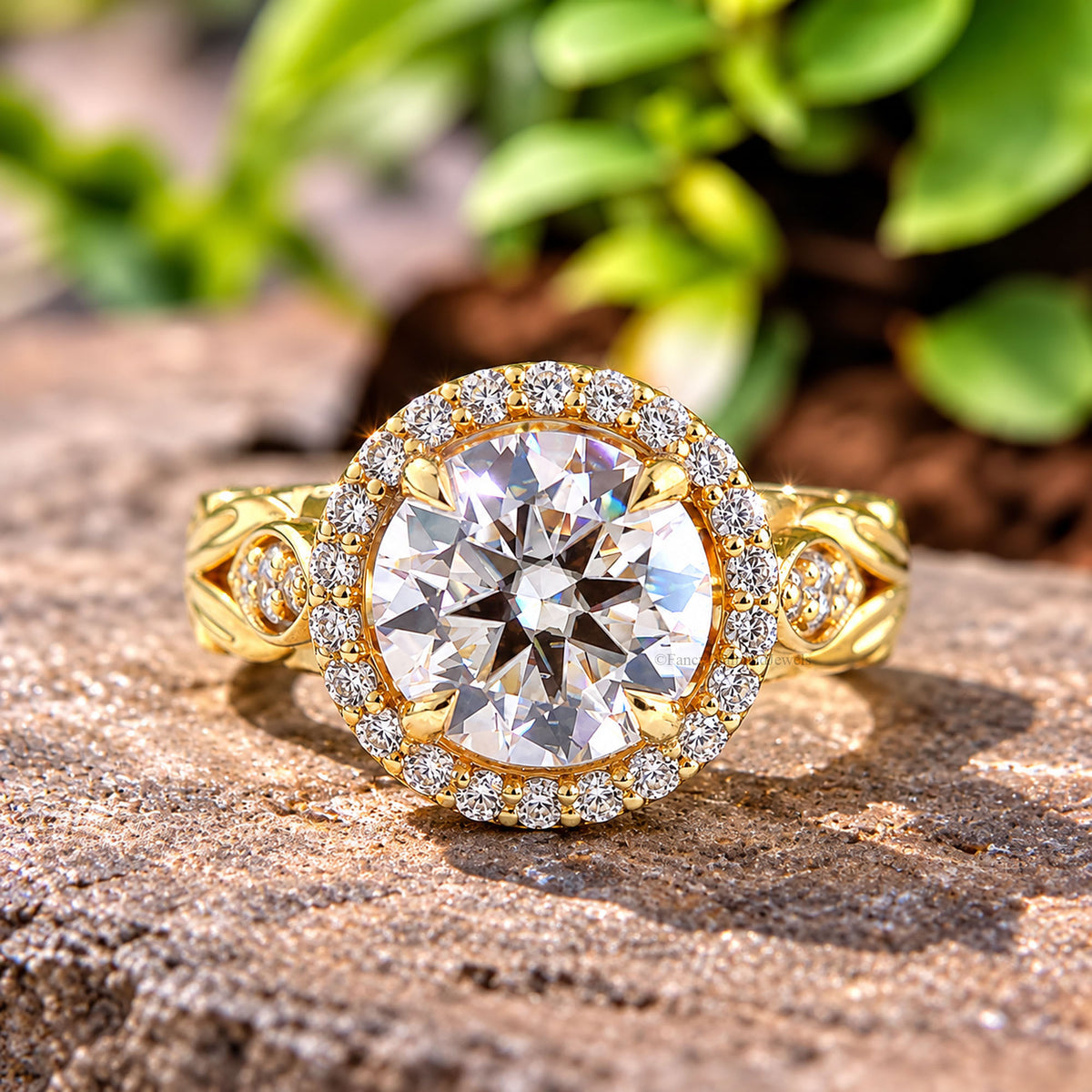 1.82 CT Round Cut Engagement Ring in Solid Yellow 10K/14k/18k Gold Round Solitaire Engagement Ring Bridal Wedding Ring Promise Ring FD615