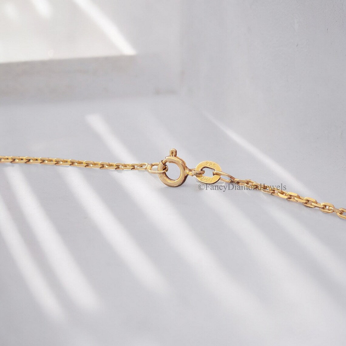 Marquise Cut CZ Diamond Flower Necklace Yellow Silver handmade jewelry Necklace Marquise Shape prong basket set Necklace With Chain FD481