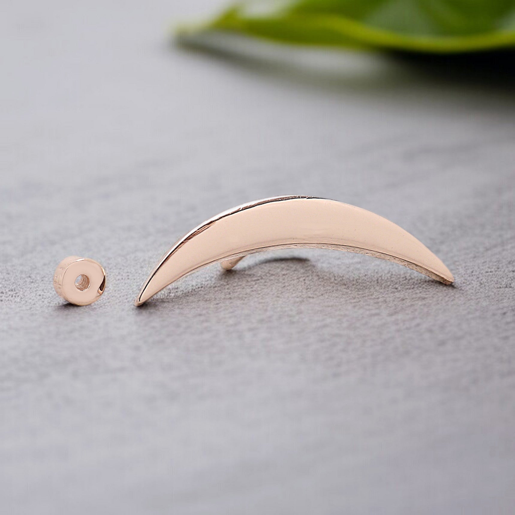 Cartilage Earring Crescent Moon Helix Earring Silver Minimalist Stud Piercing Dainty Jewelry Ear Cuff Earring Rose Gold Ear Cuff FD328