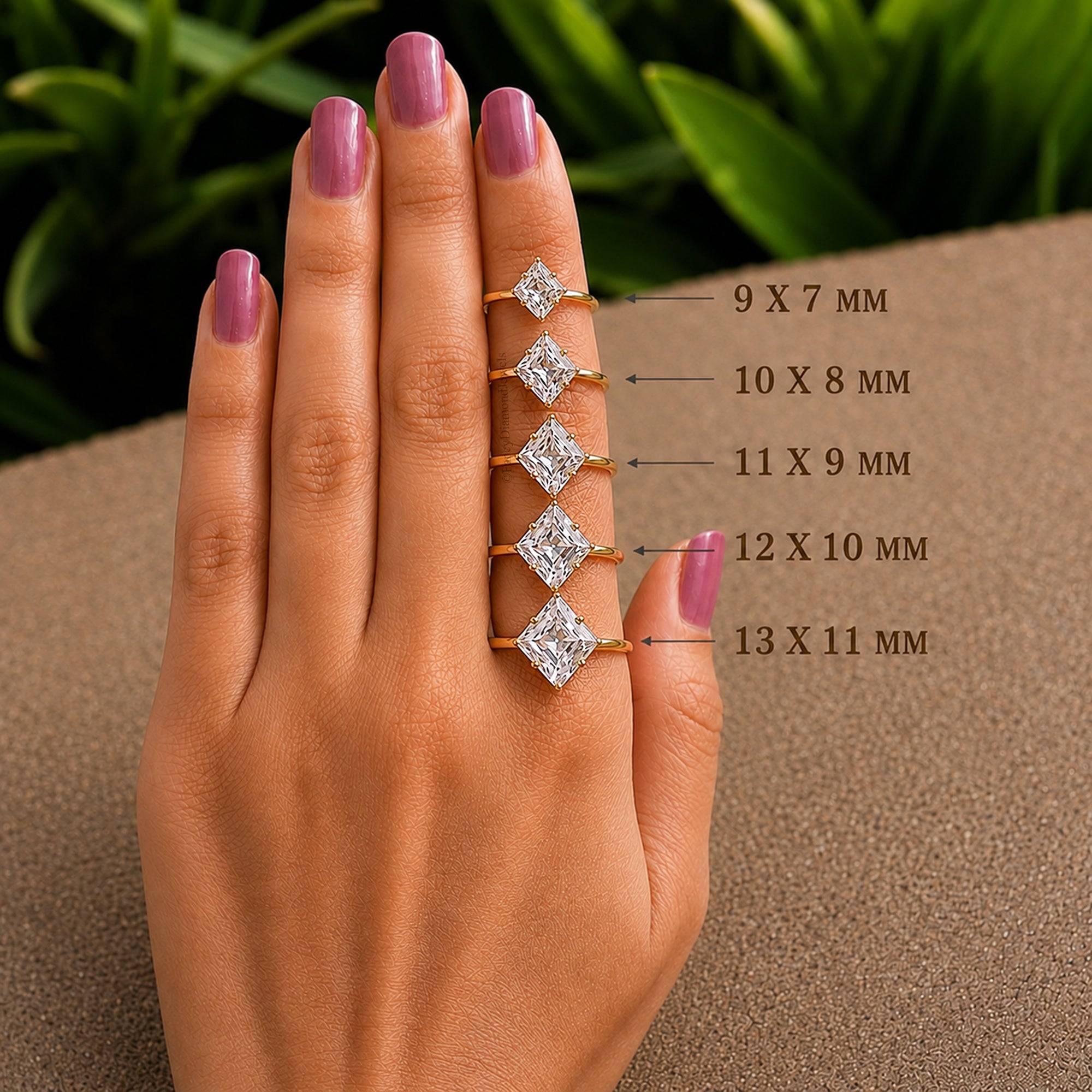 Kite Cut Engagement Ring 9mm 10mm 11mm 12mm 13mm Stone Ring Silver Promise Ring Six Prong Ring Solitaire Simulant Ring Gift For Her FD310