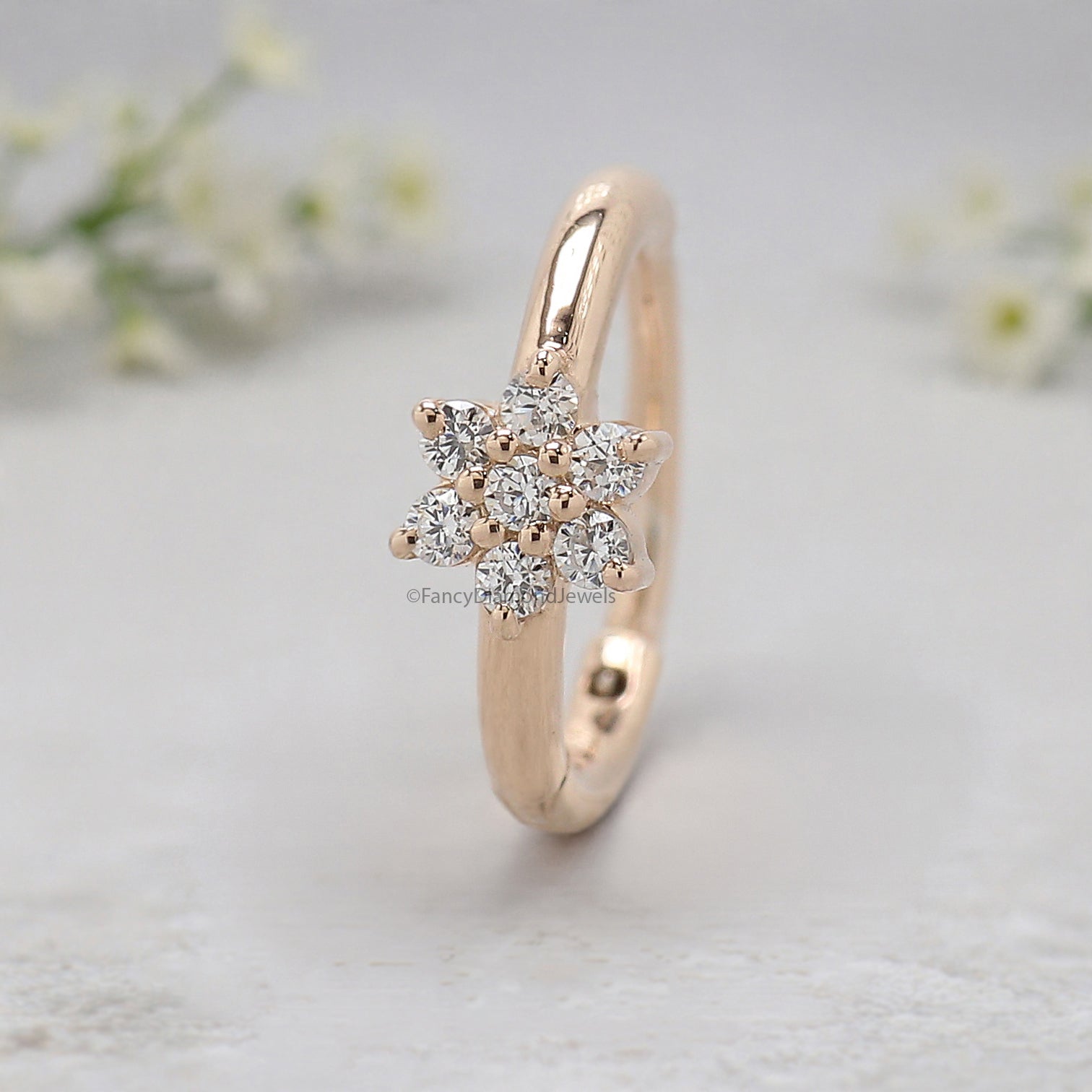 Flower Nose Ring Nose Studs Moissanite Diamond Nose Ring Hoop Nose Stud Rose Gold Nose Ring Gold Nose Ring Diamond Nose Stud Hoop FD493