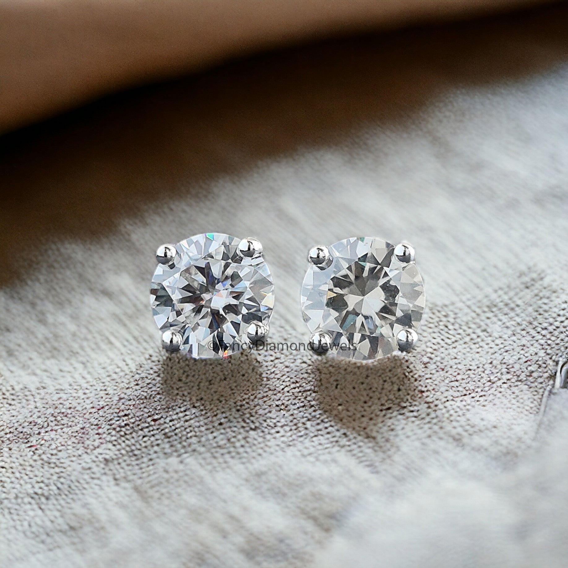 7 MM Round Brilliant Cut Earrings Colorless Moissanite Stud Earrings Screw Back Earrings Wedding Earrings Round Studs Earrings for Her FD26