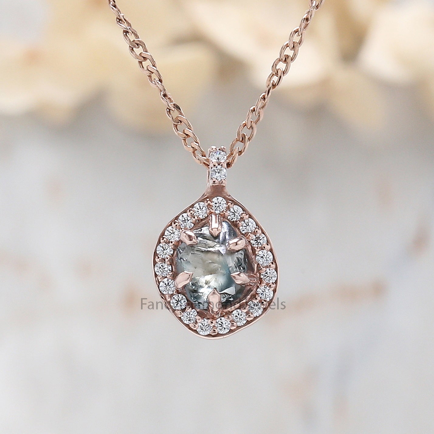 Rough Blue Color Diamond Pendant, Unique Diamond Pendant, Blue Diamond Pendant, Blue Rough Pendant, Rough Pendant, Dangling Pendant, KDL2349