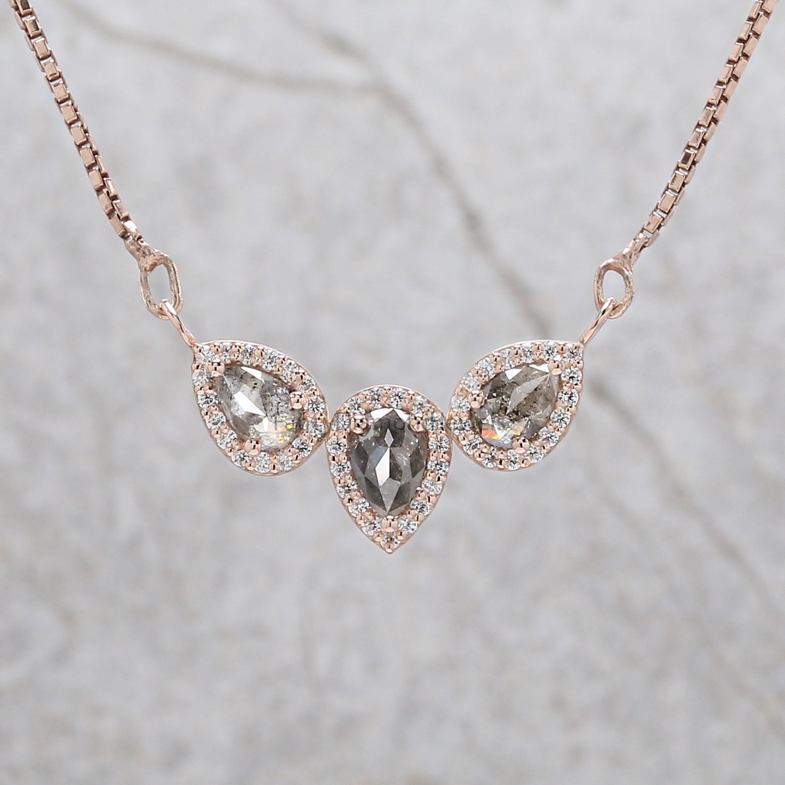 Pear Salt And Pepper Diamond Pendant, Unique Diamond Pendant, Salt And Pepper Diamond Pendant,Pear Pendant, Dangling Diamond Pendant KDN2285