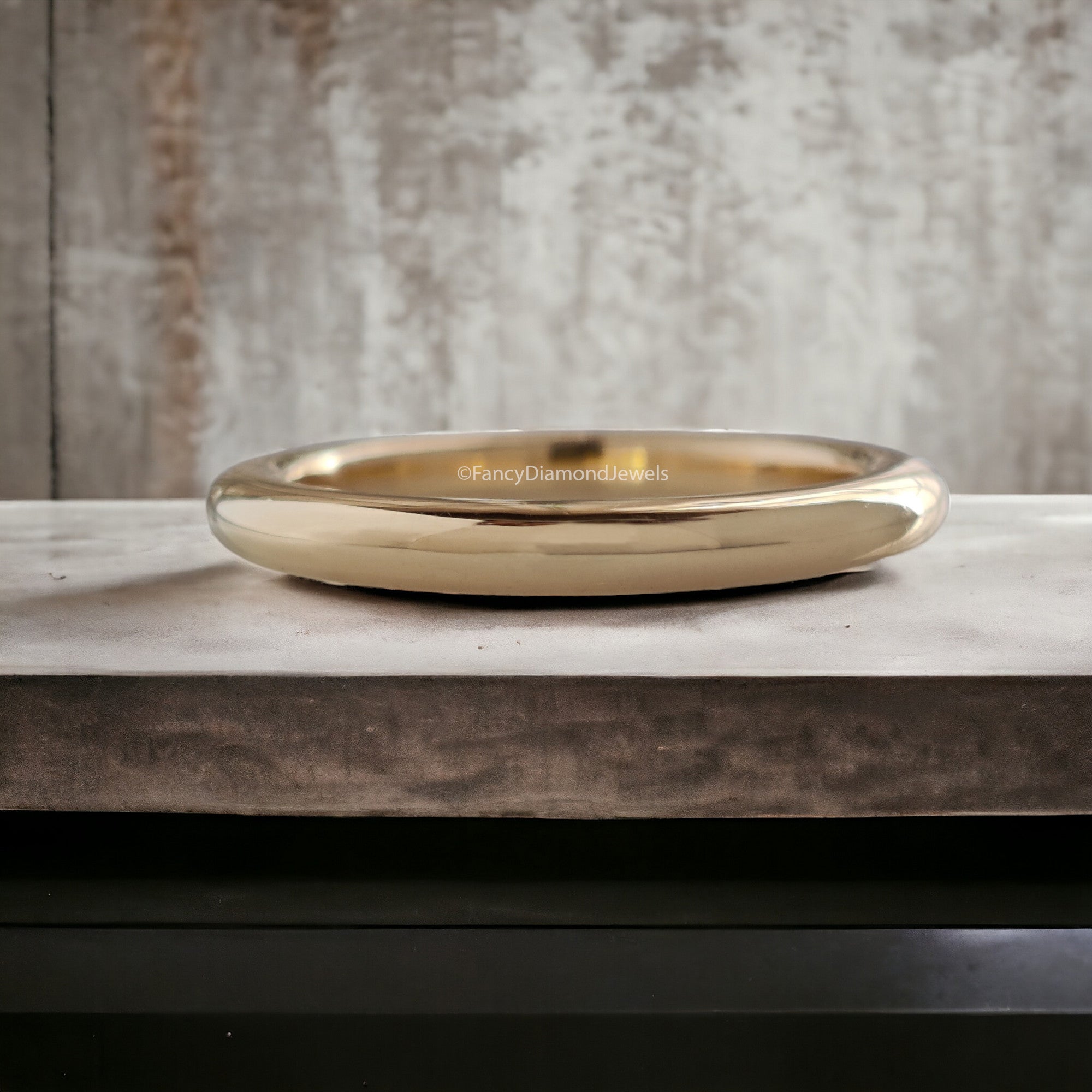 Comfort Fit Solid Gold Band Matching Wedding Band Stackable Band 10k/14k/18k Solid Gold Band Anniversary Gift for Her Designer Band FD14