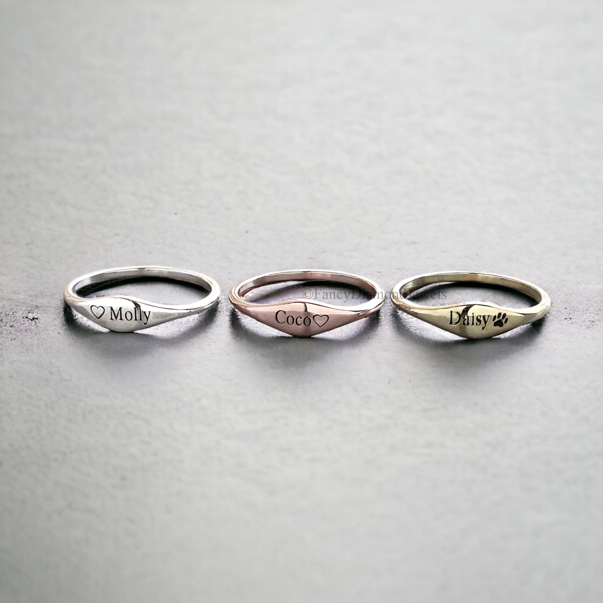 Dainty Name Ring Custom Delicate Stacking Ring Personalized Gift for New Mom Baby Shower Gift Pet Lover Jewelry Matching Wedding Band FD111