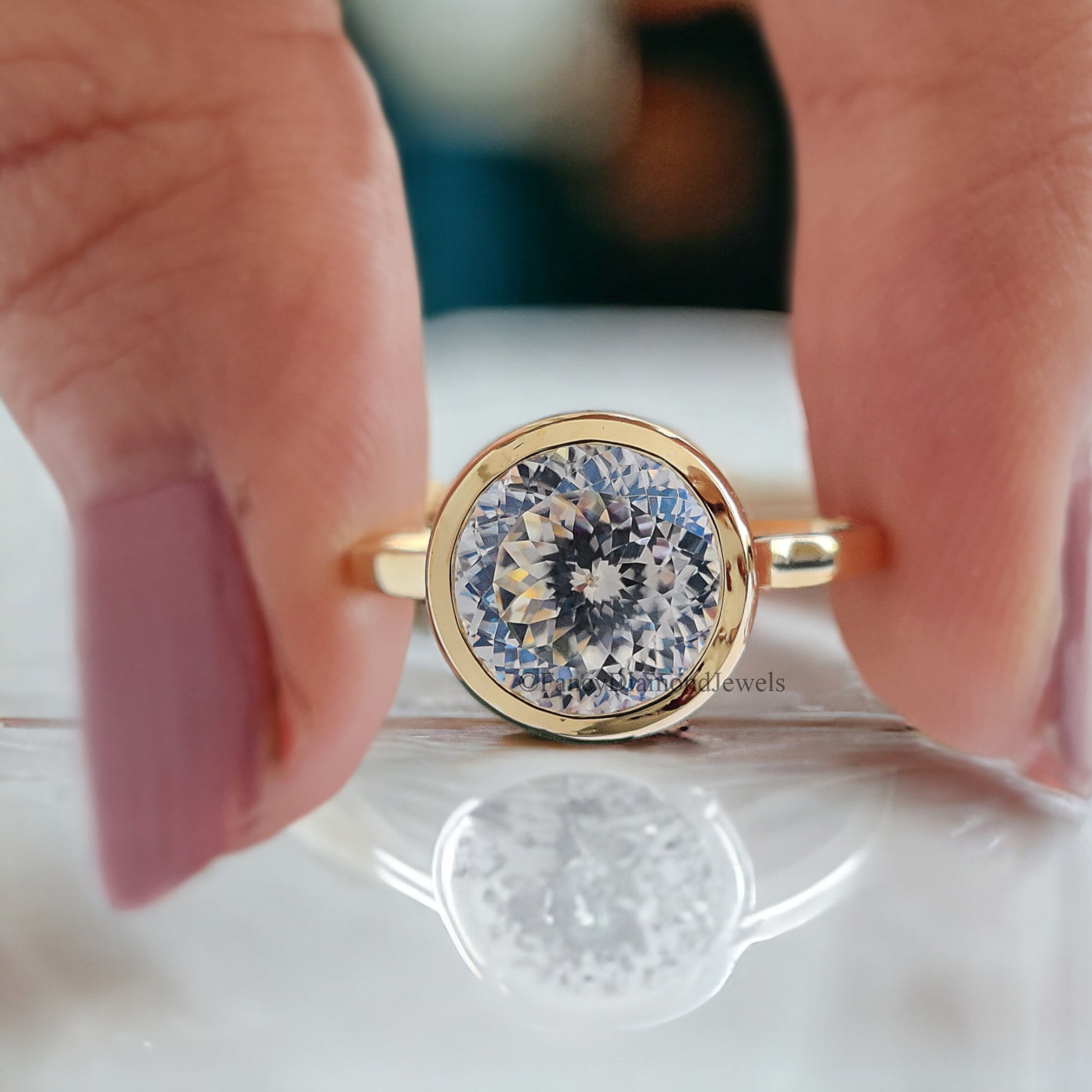 2.30CT Antique Portuguese Cut Bezel Set with Cathedral Setting Colorless Solitaire Moissanite Engagement Ring Anniversary Gift for Her FD132