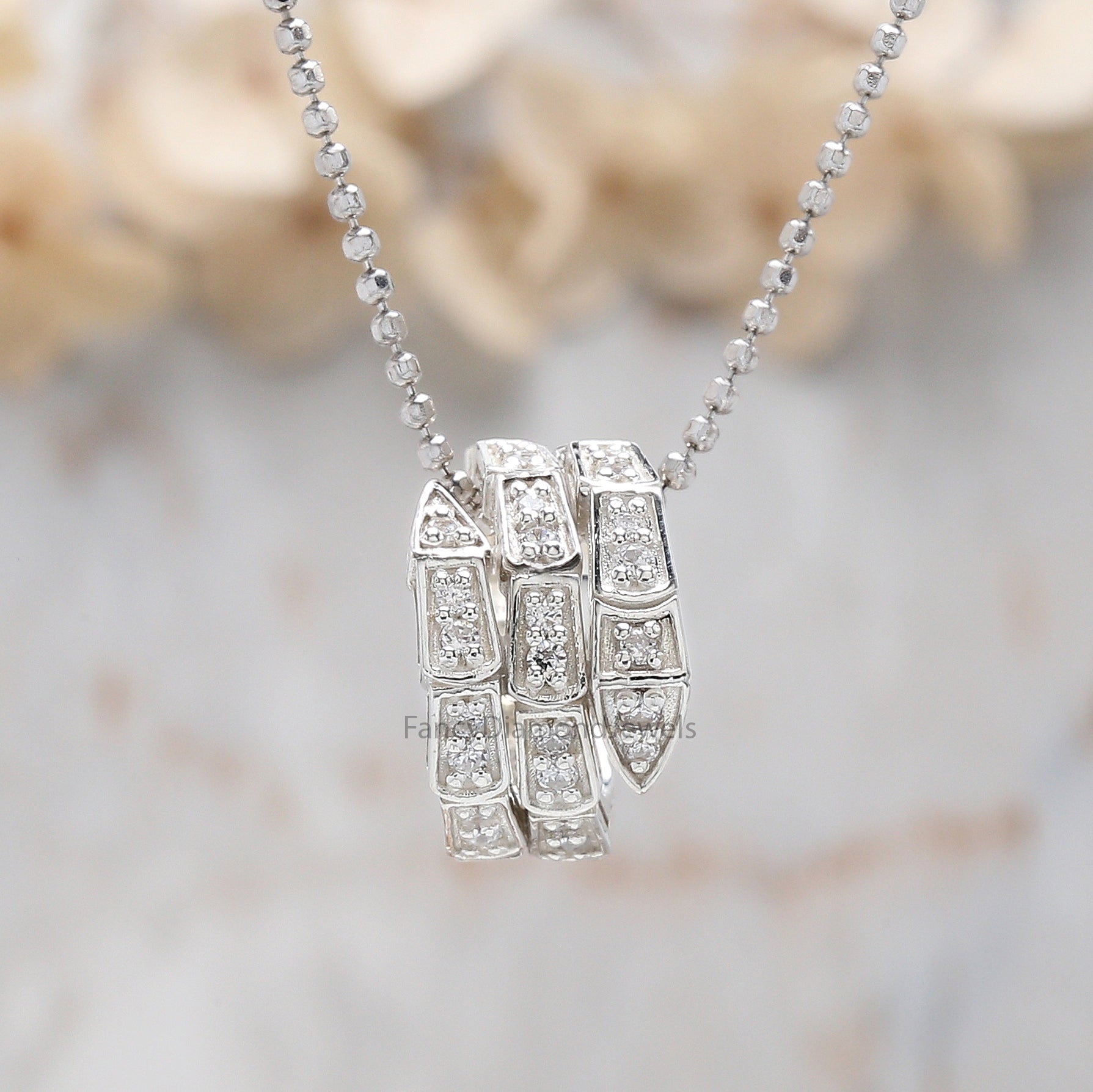 Round Brilliant Cut White Diamond Pendant, Unique Diamond Pendant, Round Brilliant Cut Diamond Pendant, Dangling Diamond Pendant, KD1184